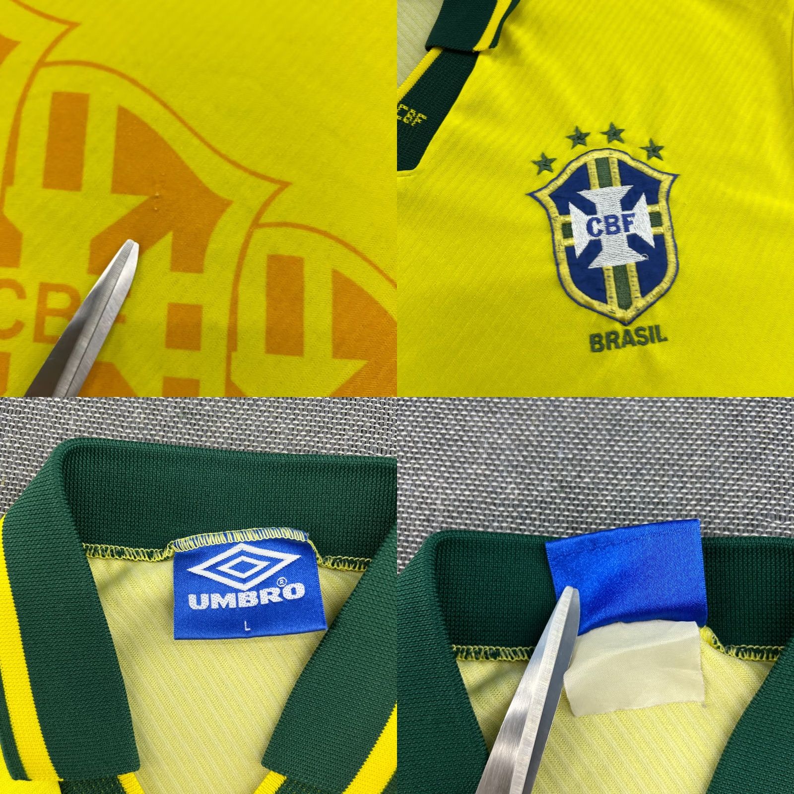 Umbro Umbro Shirt Brazil 1994 1996 Home Football Jersey Yellow Large Short Sleeve Jersey Mens PMID Size US L / EU 52-54 / 3 - 8 Thumbnail