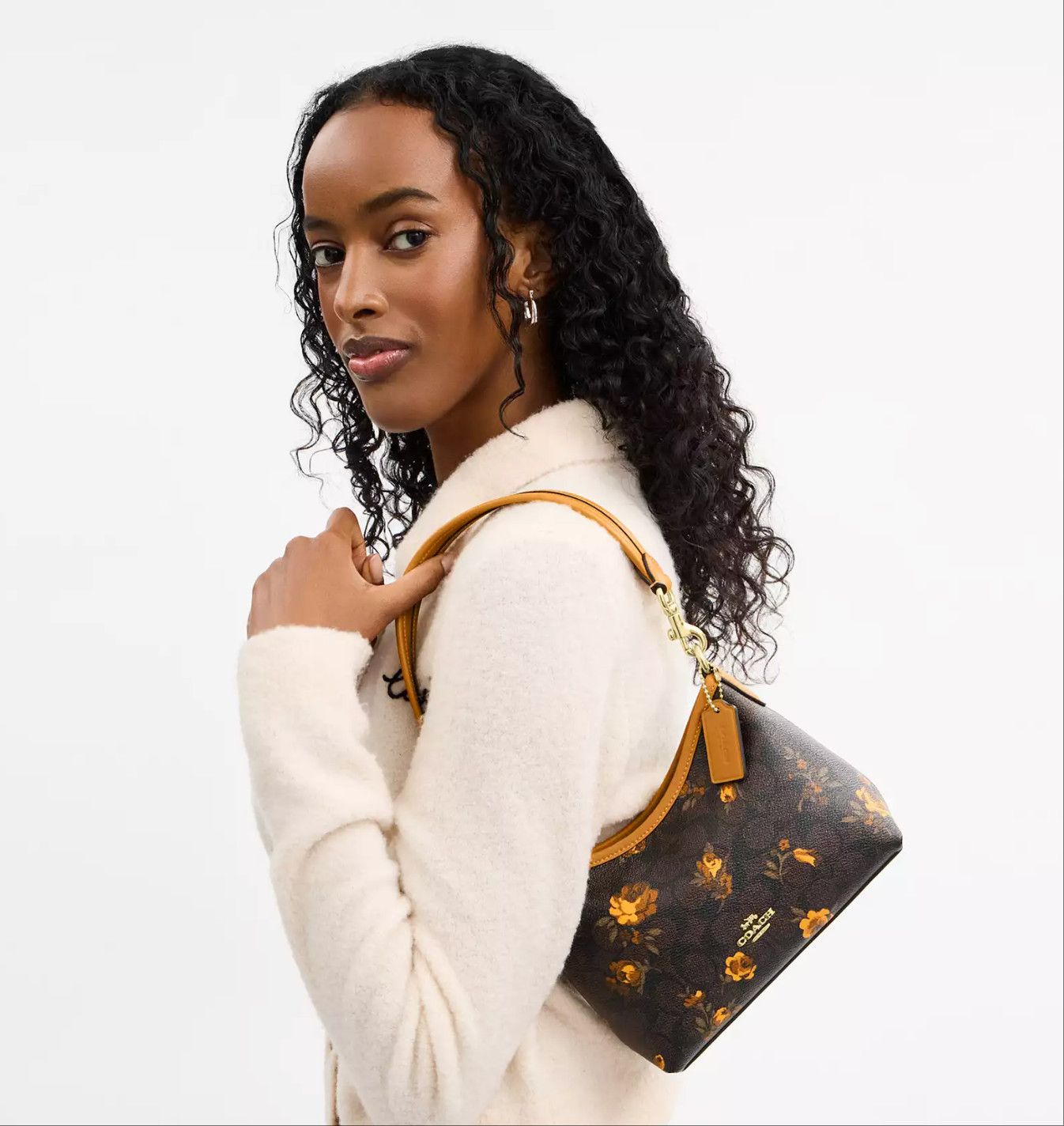 Coach Laurel Small Shoulder Bag In Signature Canvas With Floral Size ONE SIZE - 7 Thumbnail