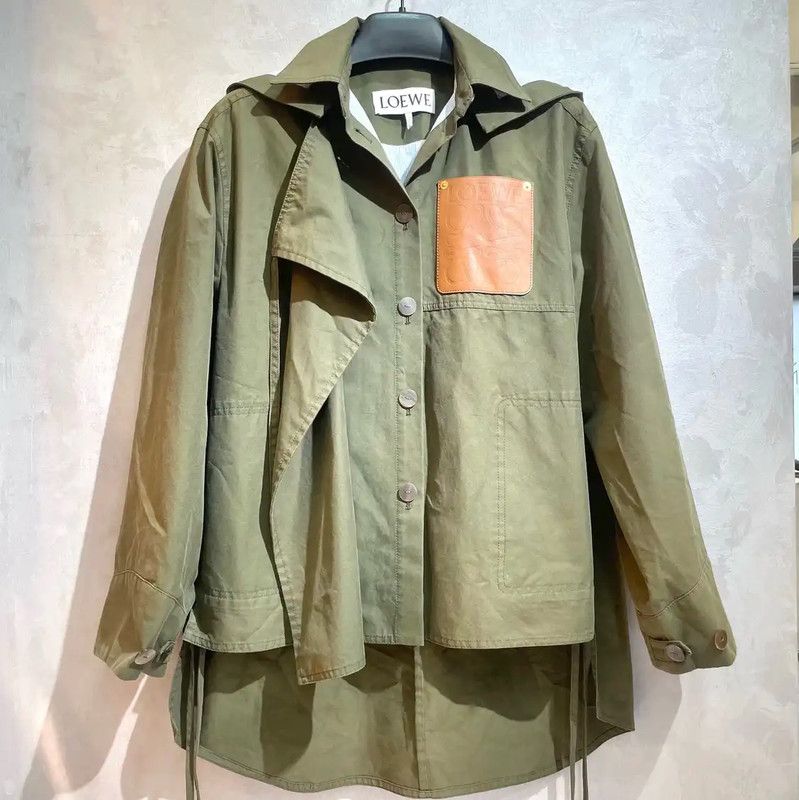 Loewe Loewe Military Green Cotton Women's Trench Coat 0089 Size M / US 6-8 / IT 42-44 - 1 Thumbnail