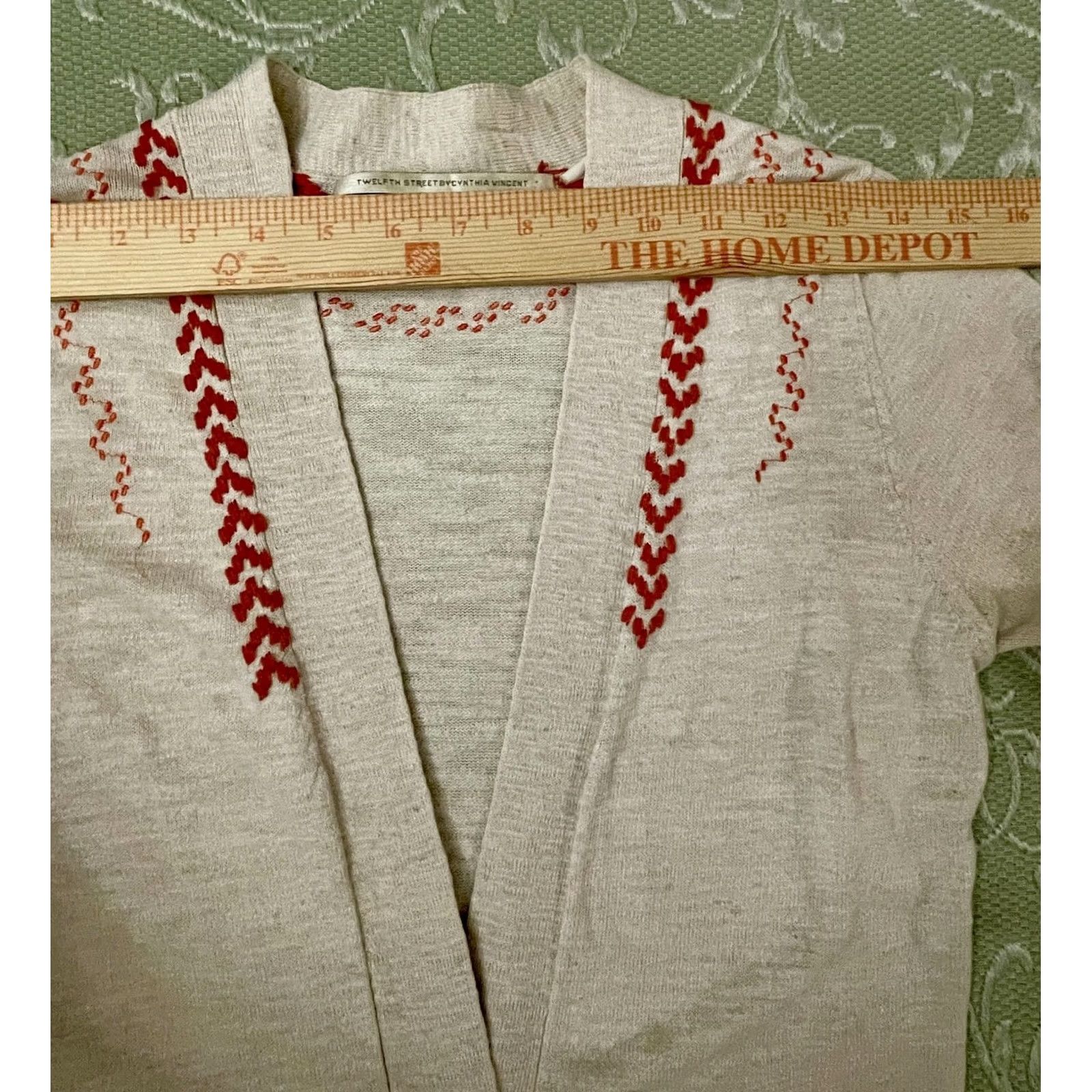 Vintage Twelfth Street By Cynthia Vincent Sweater Womens S White Embroidered Cardigan Size S / US 4 / IT 40 - 5 Thumbnail