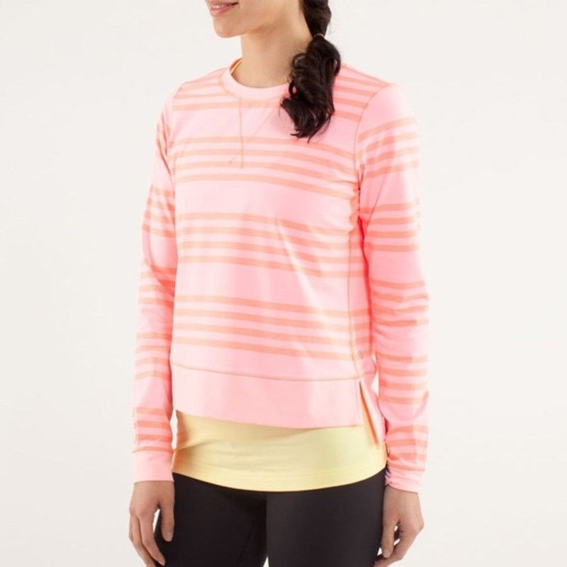 Lululemon Lululemon Womens Run Warm Ocean Striped Athletic Shirt 8 Size M / US 6-8 / IT 42-44 - 1 Thumbnail