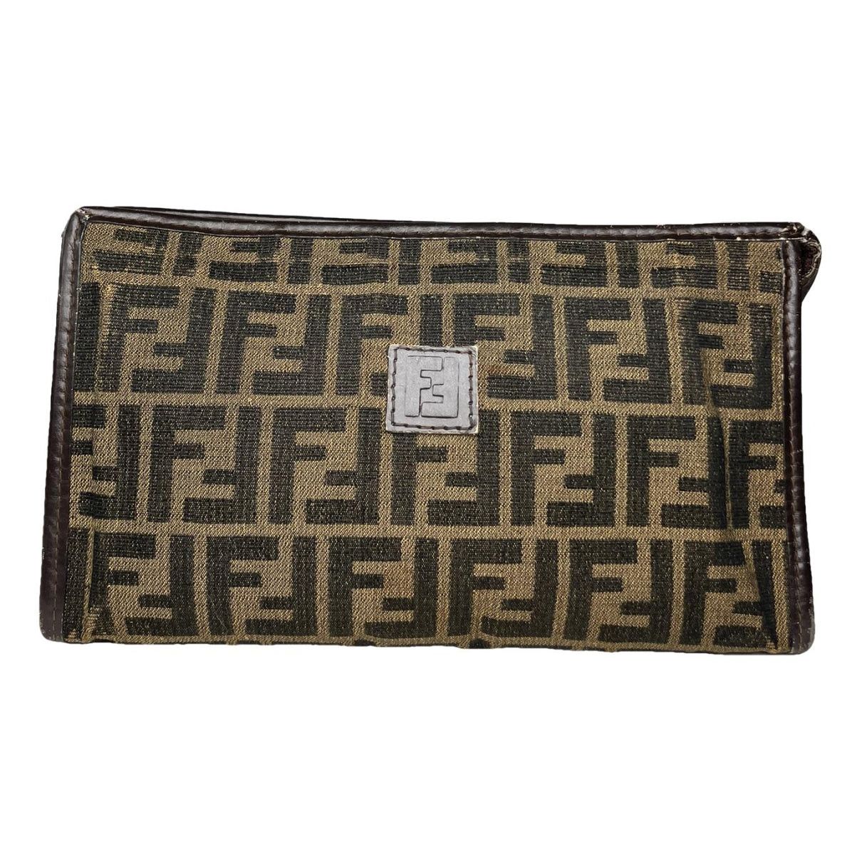 Fendi Baguette Brown Cotton Clutch Bag Size ONE SIZE - 1 Thumbnail