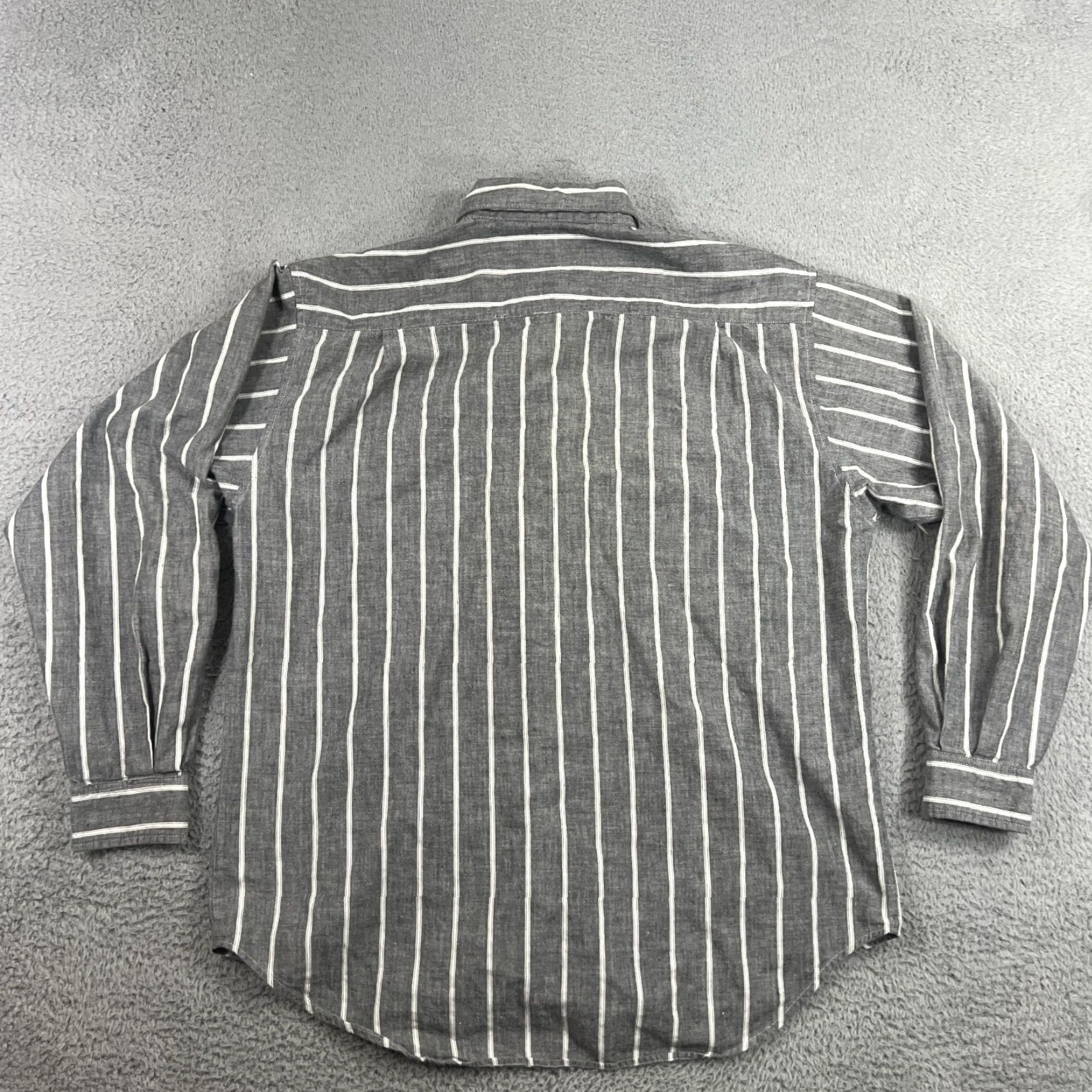 Gap VINTAGE Gap 90s Button-Up Shirt Mens Medium Long Sleeve Striped Cotton Gray Blue Size US M / EU 48-50 / 2 - 7 Thumbnail