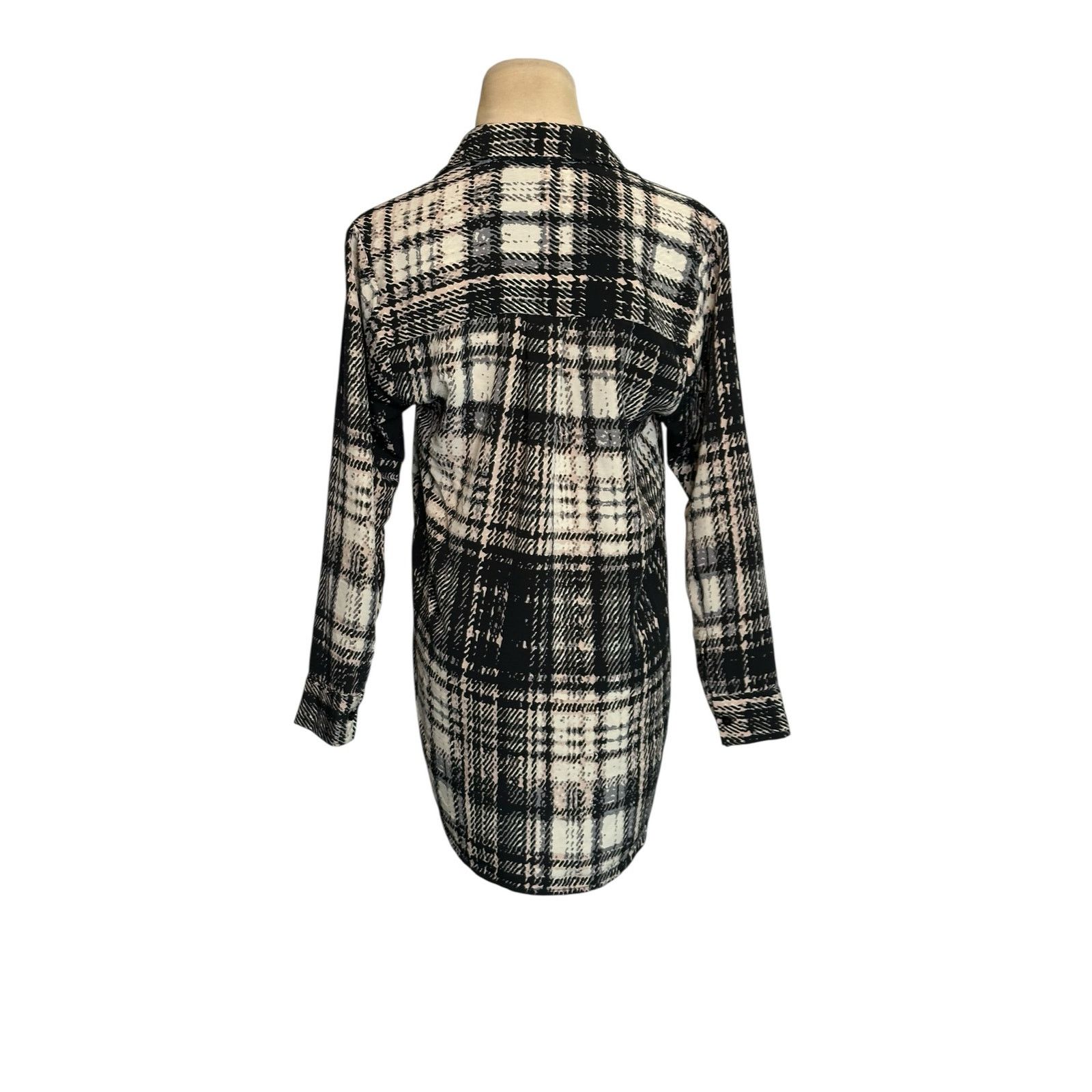 Topshop Topshop black plaid 3/4 sleeves buttoned blouse size 2P Size XS / US 0-2 / IT 36-38 - 13 Thumbnail