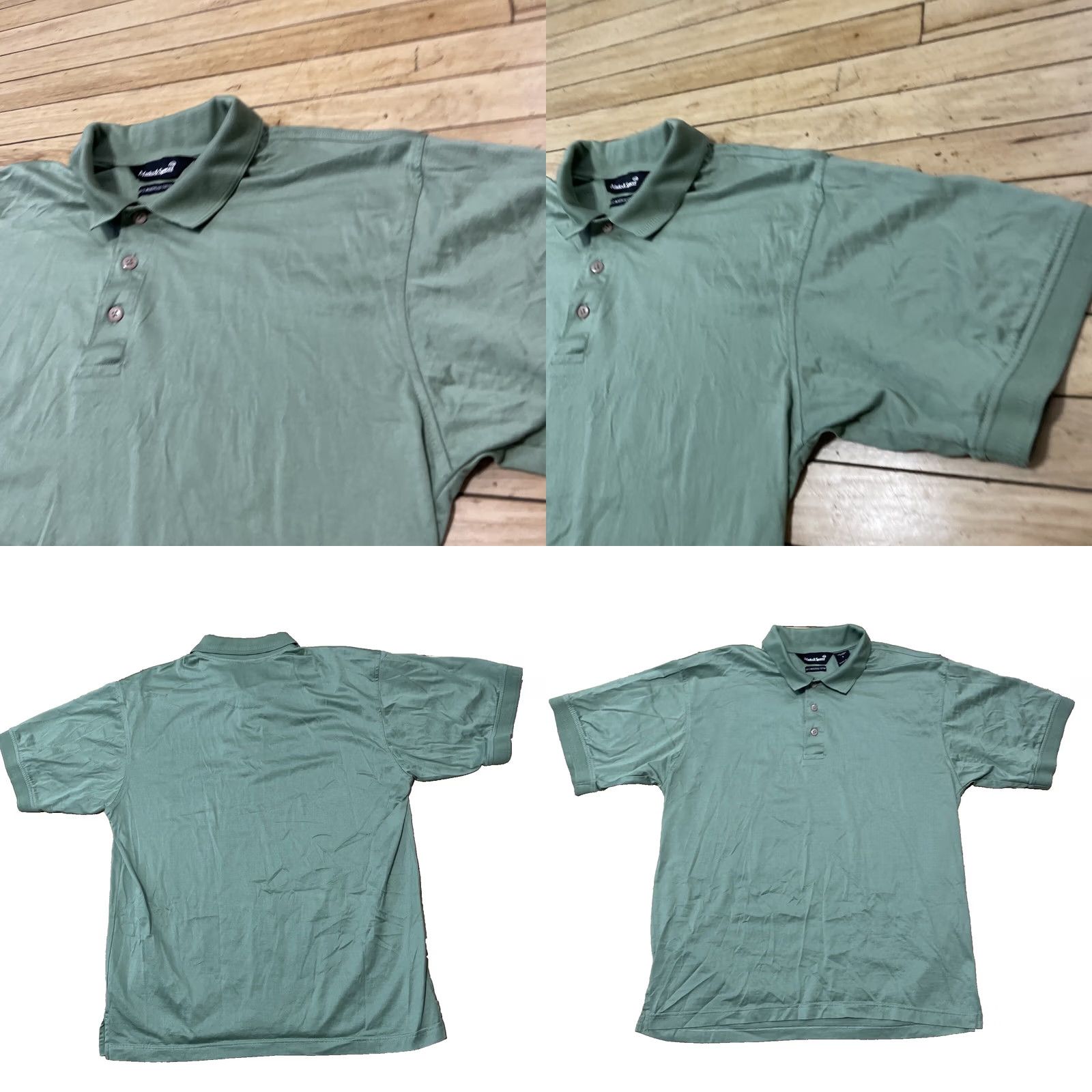 Marks & Spencer MARKS & SPENCER Polo Shirt Men L Green Stretch 60/20 Cotton Polo Shirt L Green, Short Sleeve, Premium, Casual, Classic, Preppy, Sports Mens Size US L / EU 52-54 / 3 - 9 Thumbnail