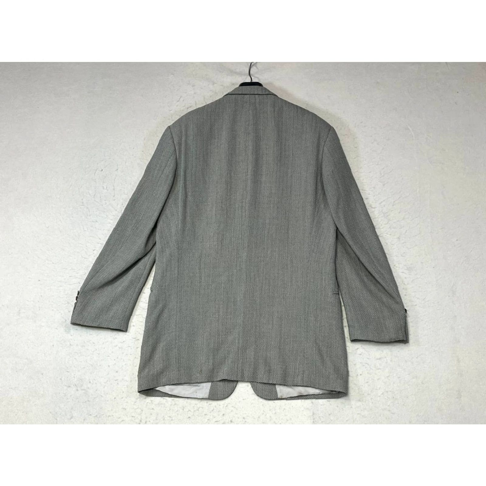 Hugo Boss HUGO BOSS Blazer Sport Coat Beige Wool USA Made Men 44T Check Pattern Mid-Length Button Lined Dry Clean Only Size 44R - 2 Thumbnail