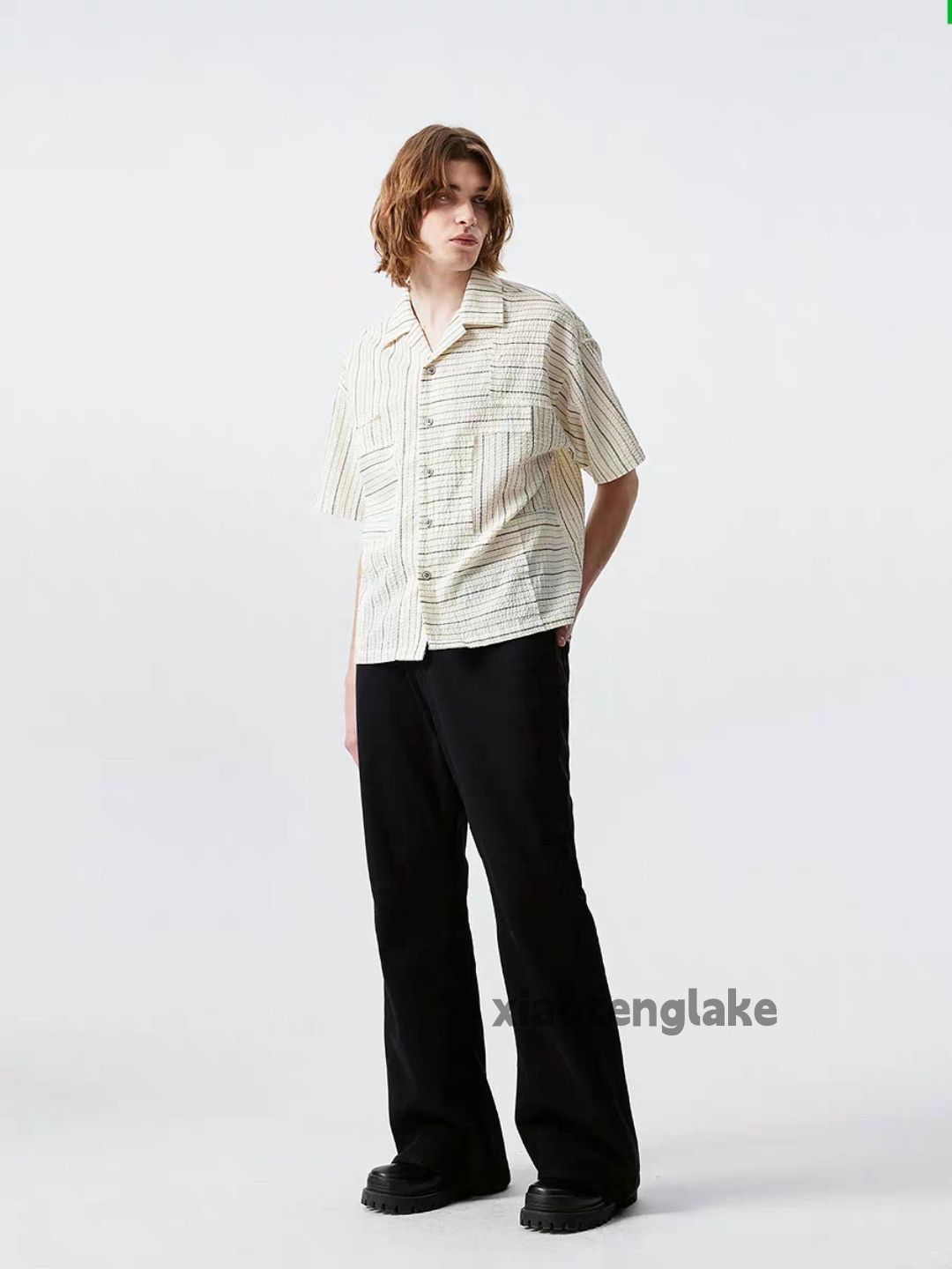 Designer Unisex utility punk hiphop skate outdoor striped shirt Size US M / EU 48-50 / 2 - 3 Thumbnail