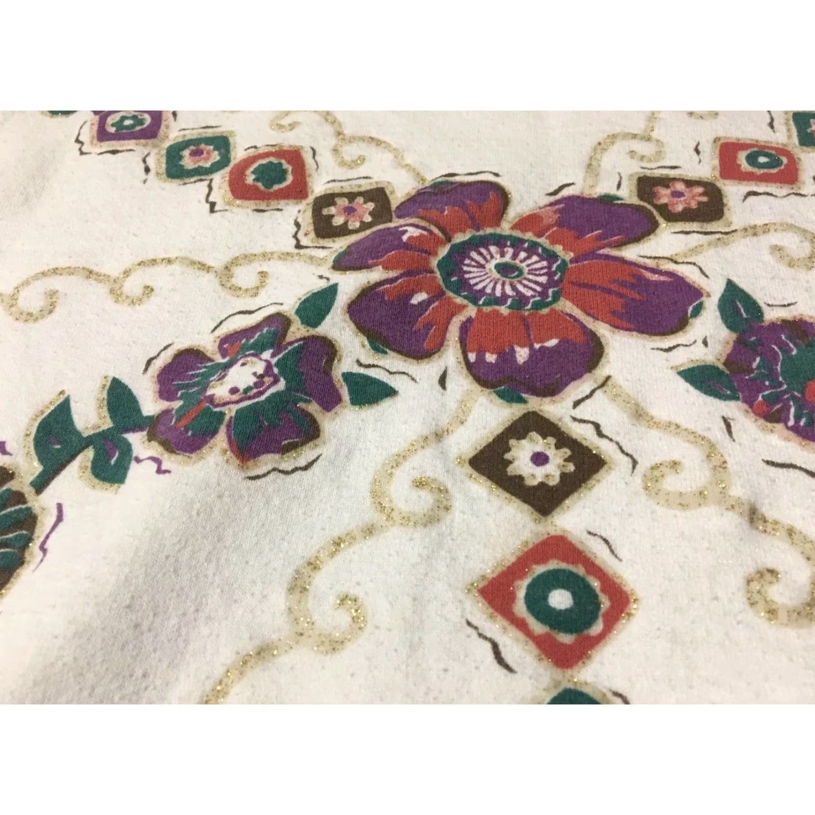 Vintage VINTAGE 90s Flowers Sweatshirt L White Womens Rachie Pullover Outdoor Hiking Grunge Vaporwave Art USA 80s 90s Floral Size L / US 10 / IT 46 - 5 Thumbnail
