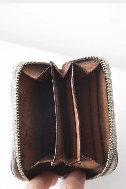 Brown leather wallet with Chrome Hearts cross stud