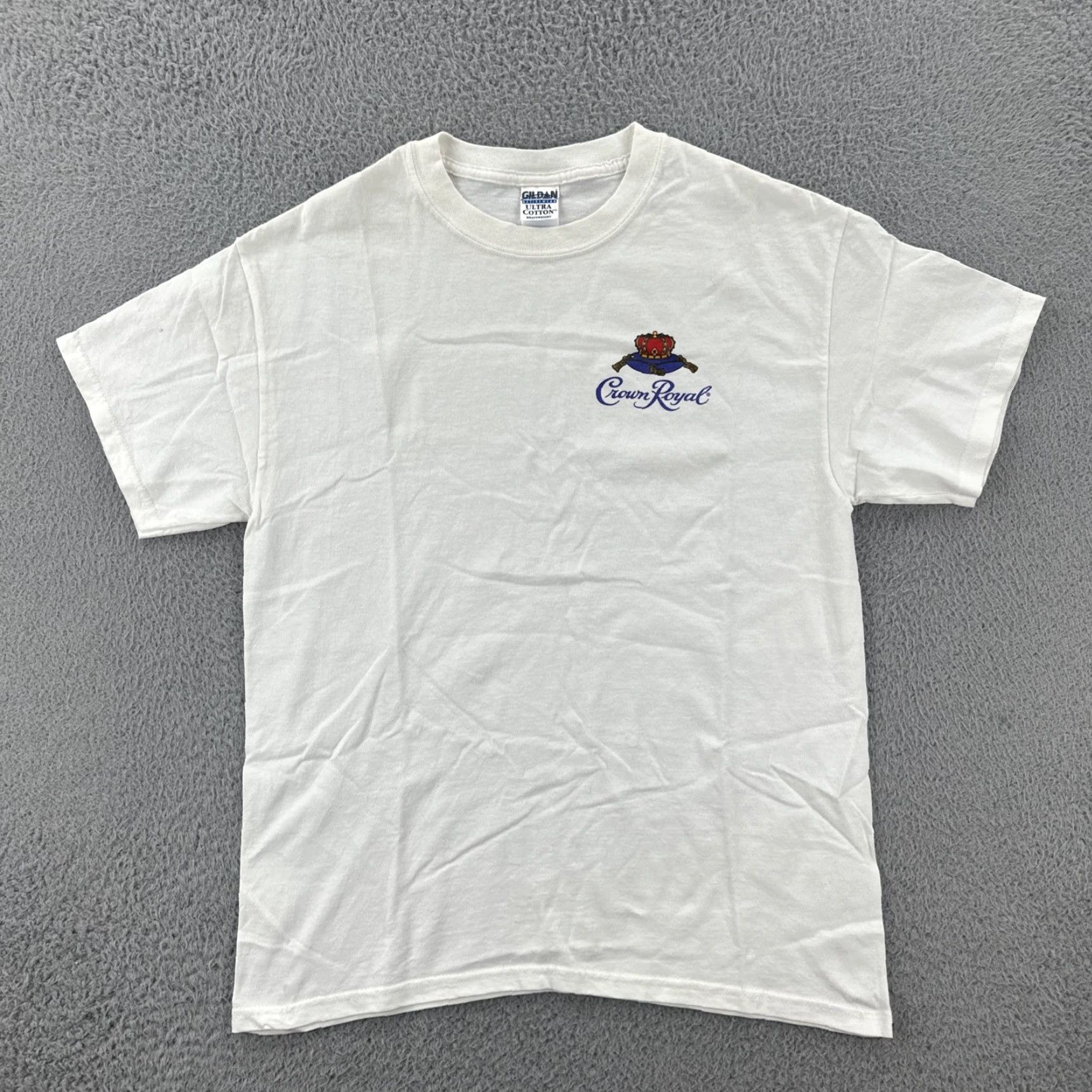Gildan VINTAGE Gildan Shirt Crown Royal Alcohol Promo Logo Tee Men’s Large White 90s USA Mens Size US L / EU 52-54 / 3 - 2 Thumbnail