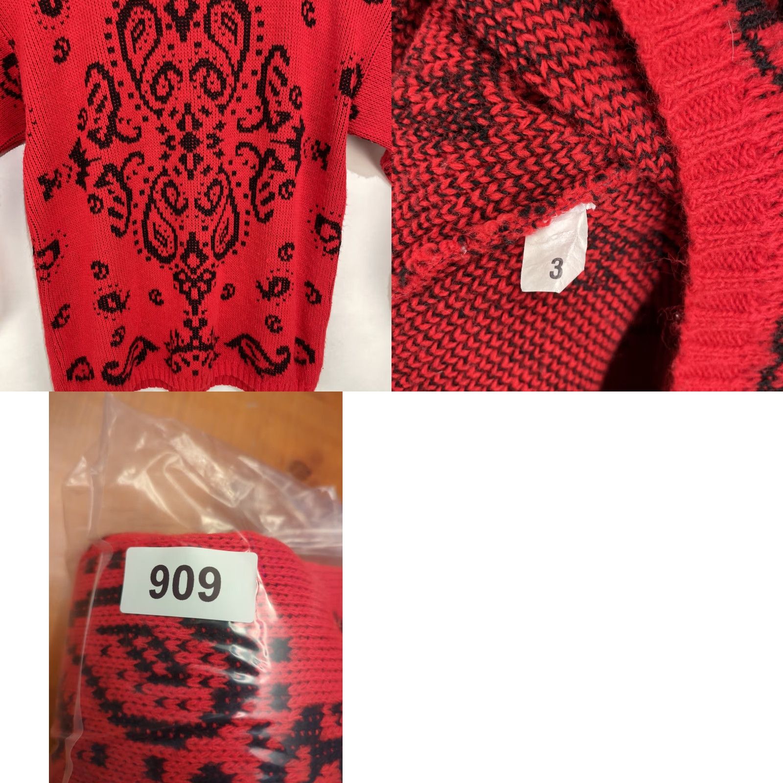 Vintage VINTAGE Private Eyes Womens Sweater Pullover Black Red Paisley USA Made Large Knit Mock Neck Long Sleeve Size L / US 10 / IT 46 - 10 Thumbnail