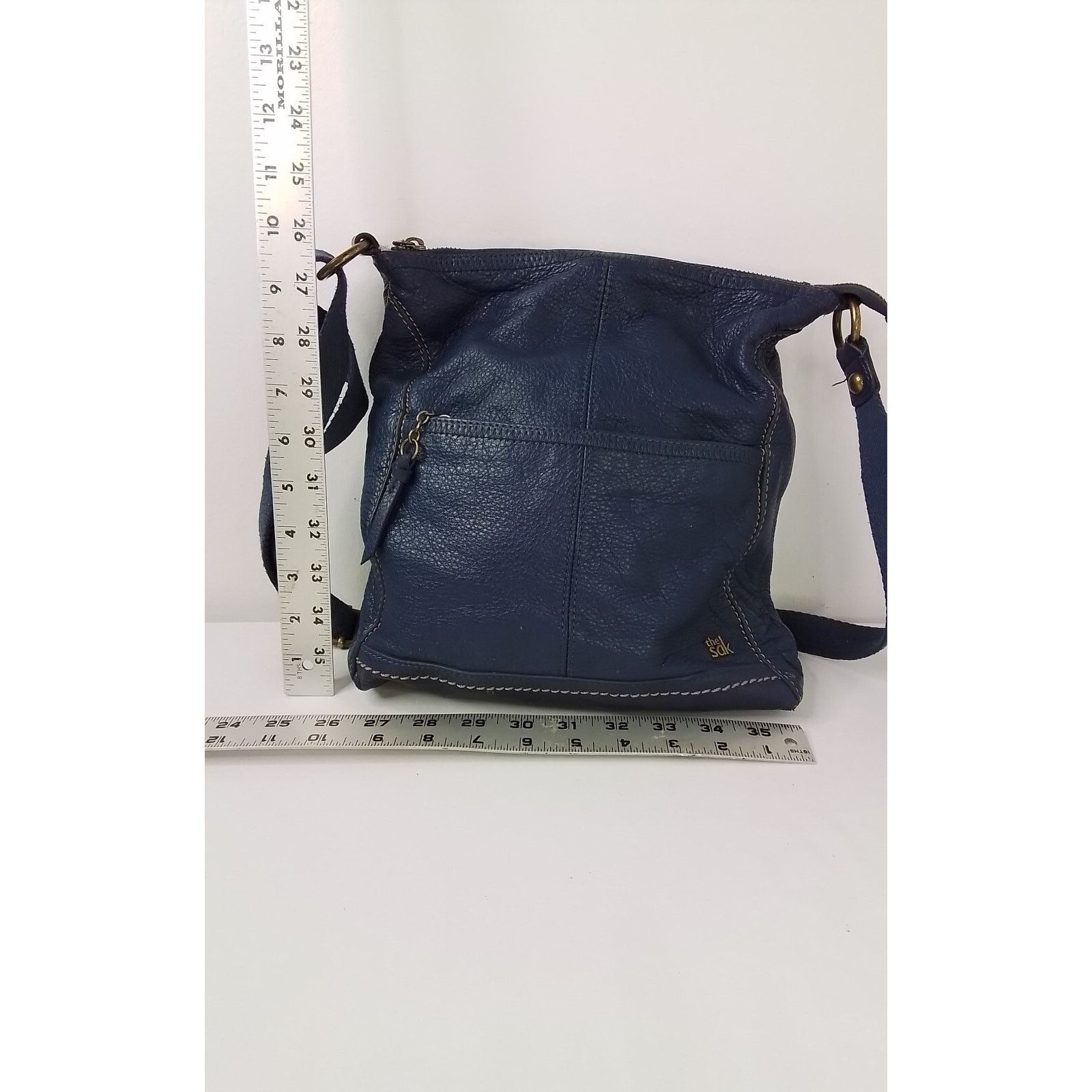 The Sak The Sak Leather Handbag Blue Purse #W2657 Size ONE SIZE - 9 Thumbnail