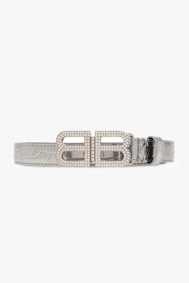 Balenciaga o1mt1gz1024 Size: 80 / BB Hourglass Thin Belt Crocodile Size ONE SIZE - 1 Thumbnail