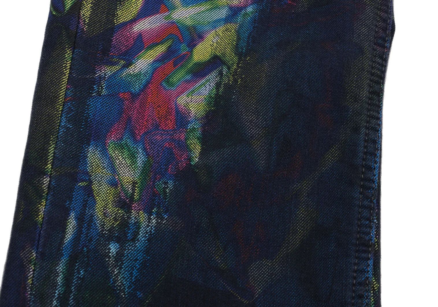 Issey Miyake Kaleidoscope Jacquard Washed Denim Pants in Blue Multi Size US 30 / EU 46 - 11 Thumbnail