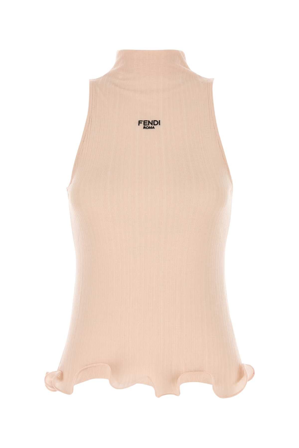 Fendi Light Pink Cotton Tank Top Size M / US 6-8 / IT 42-44 - 1 Thumbnail