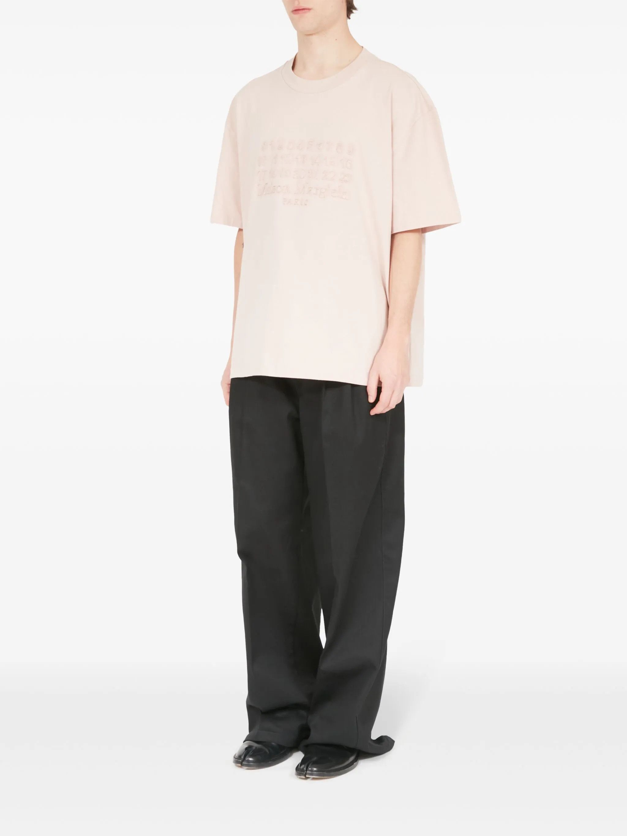 Maison Margiela o1w1db11225 Logo-embroidered Cotton T-Shirt in Light Pink Size US XL / EU 56 / 4 - 6 Thumbnail