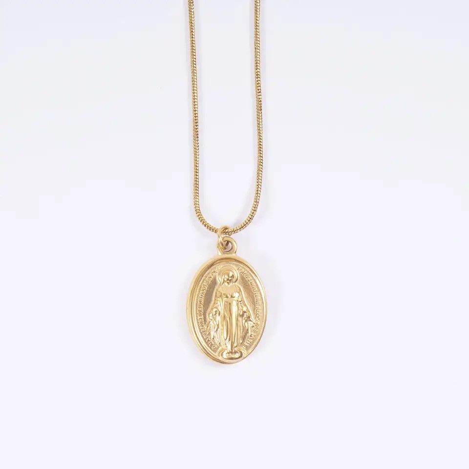 Jewelry Virgin Maria Necklace Stainless Steel Size ONE SIZE - 5 Thumbnail