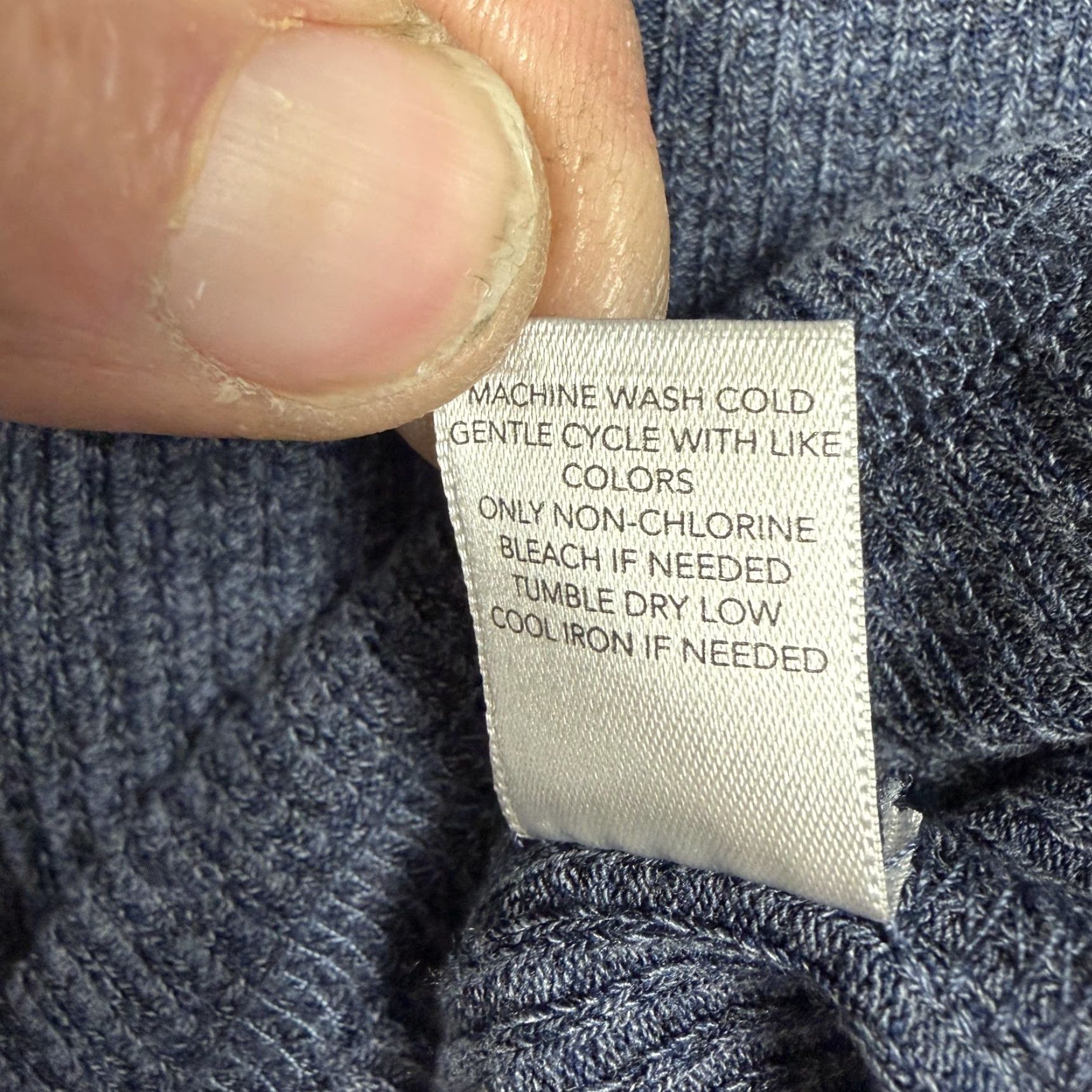 Vintage VINTAGE: No — Christopher & Banks Henley Sweater Womens Petite Blue Knit Waffle-Knit 3/4 Sleeve P/L Casual Sweater Size L / US 10 / IT 46 - 7 Thumbnail