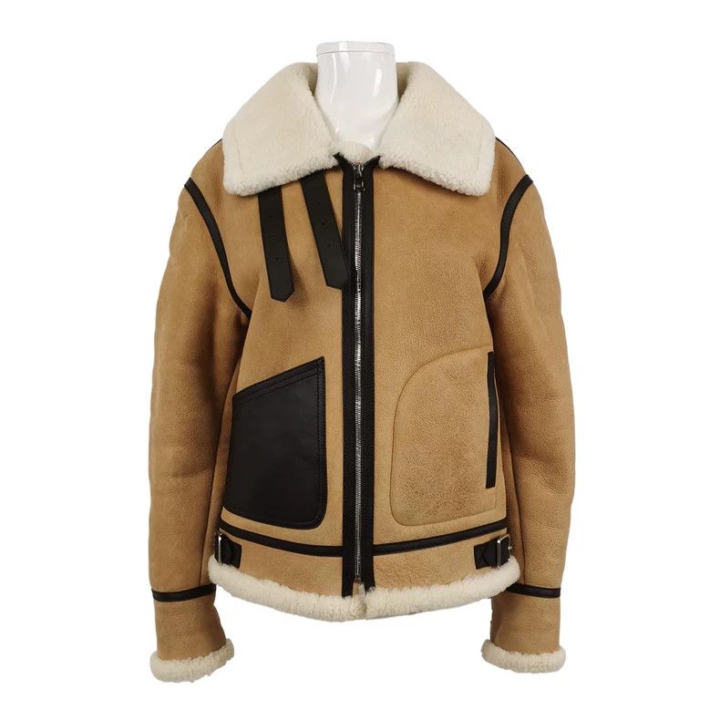 Loewe LOEWE Sheepskin color clash collar leather coat Size XXL / US 16-18 / IT 52-54 - 1 Thumbnail
