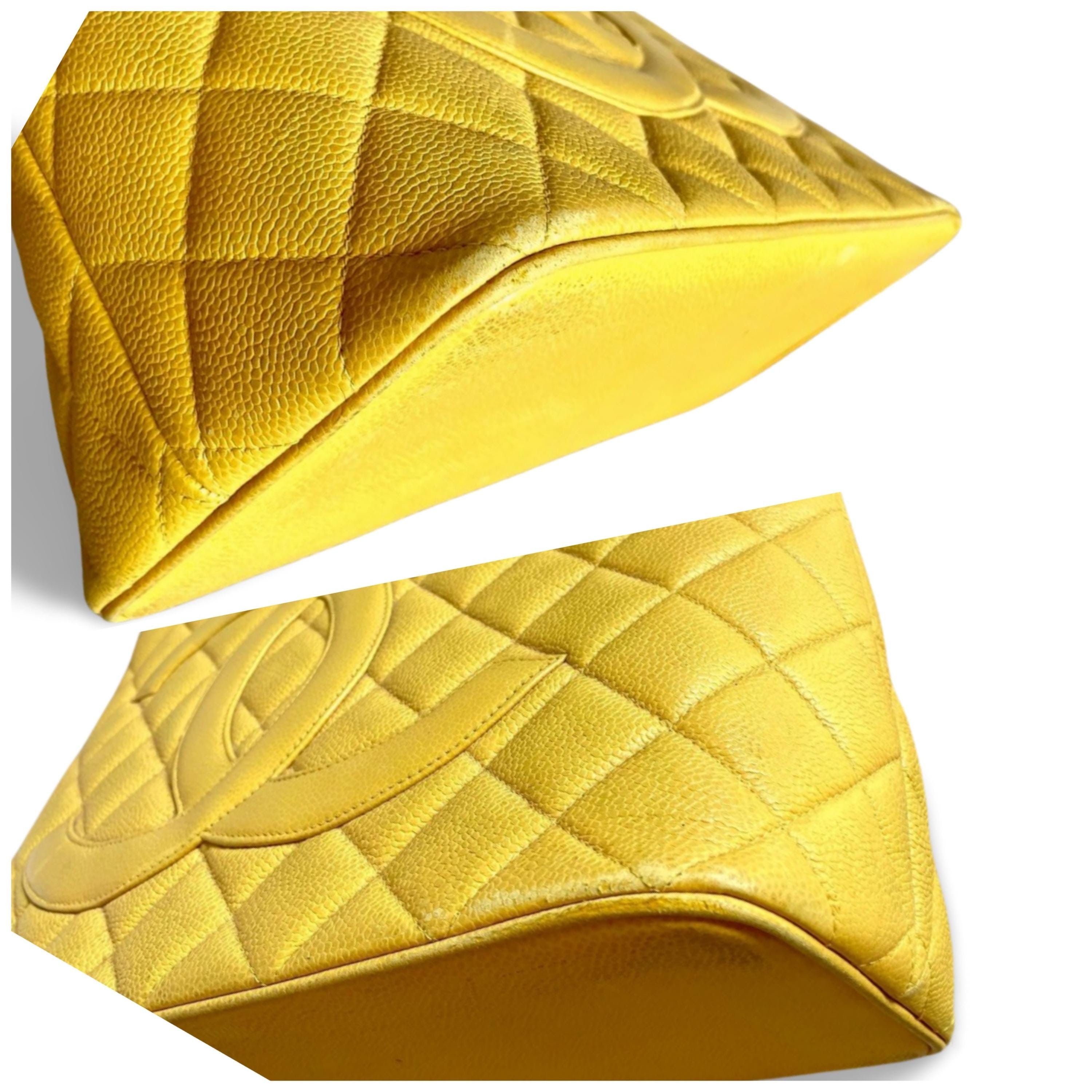 Chanel Vintage CHANEL yellow caviarskin classic tote bag, Medaillon Size ONE SIZE - 5 Thumbnail
