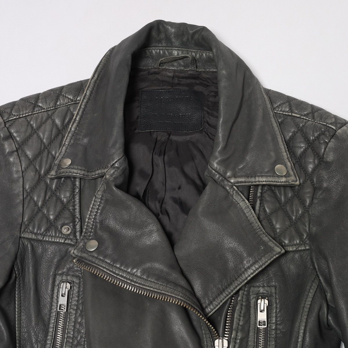 Allsaints Allsaints Cargo Biker Leather Jacket Faded Moto Size M / US 6-8 / IT 42-44 - 7 Thumbnail