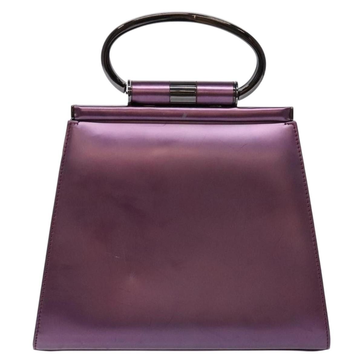 Dior DIOR Hand Bag Patent Leather Purple Size ONE SIZE - 3 Thumbnail