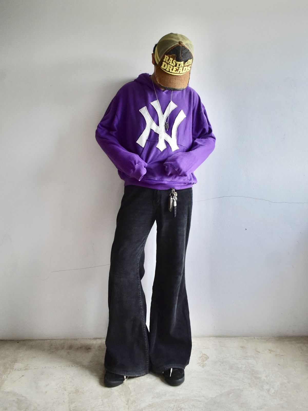 Russell Athletic × Vintage Faded Vintage NY Patchwork Hoodie Size US M / EU 48-50 / 2 - 8 Thumbnail
