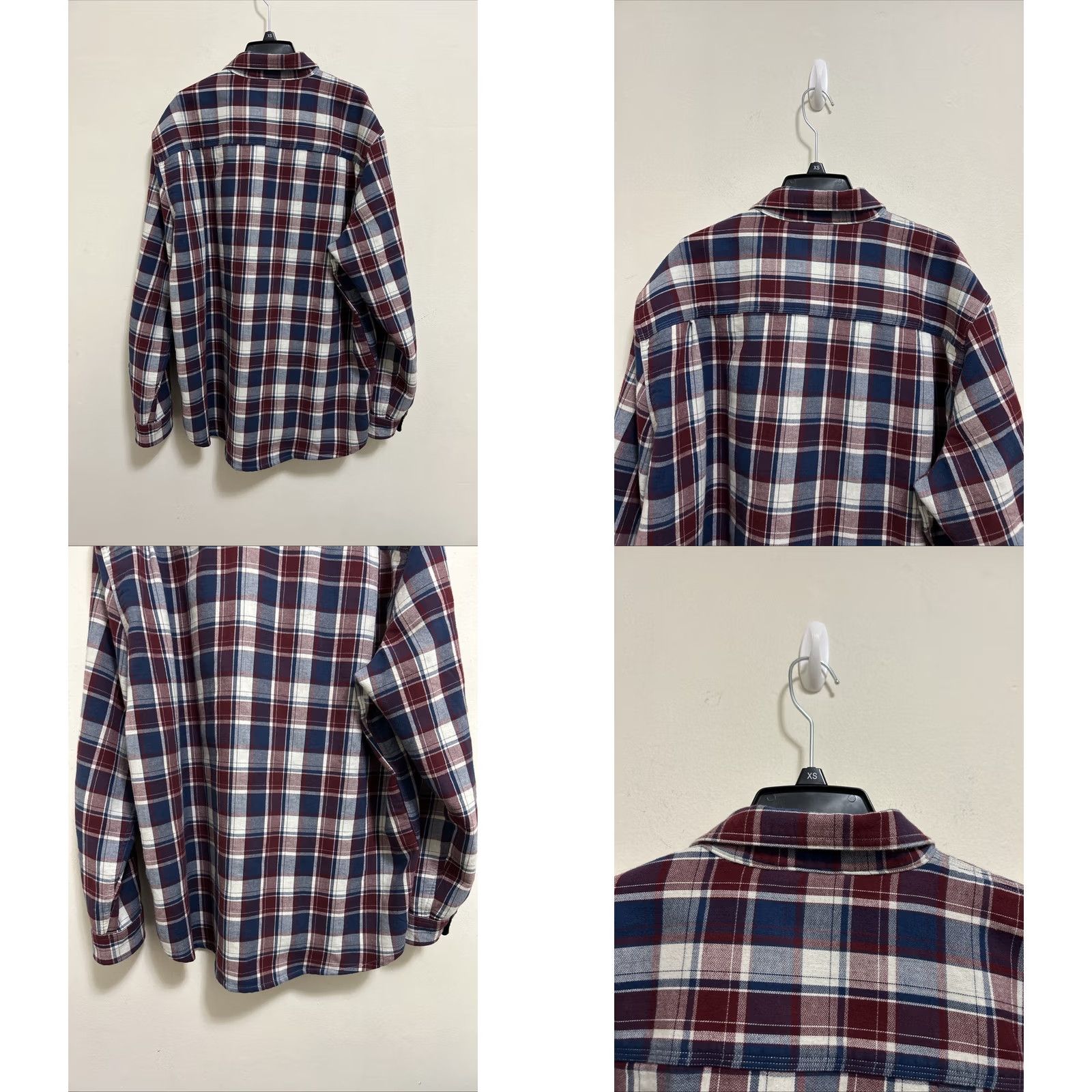 Vintage L.L. Bean Organic Shirt Mens XL Red Blue Plaid Flannel Button-Up Pocket Easy Care Size US XL / EU 56 / 4 - 8 Thumbnail