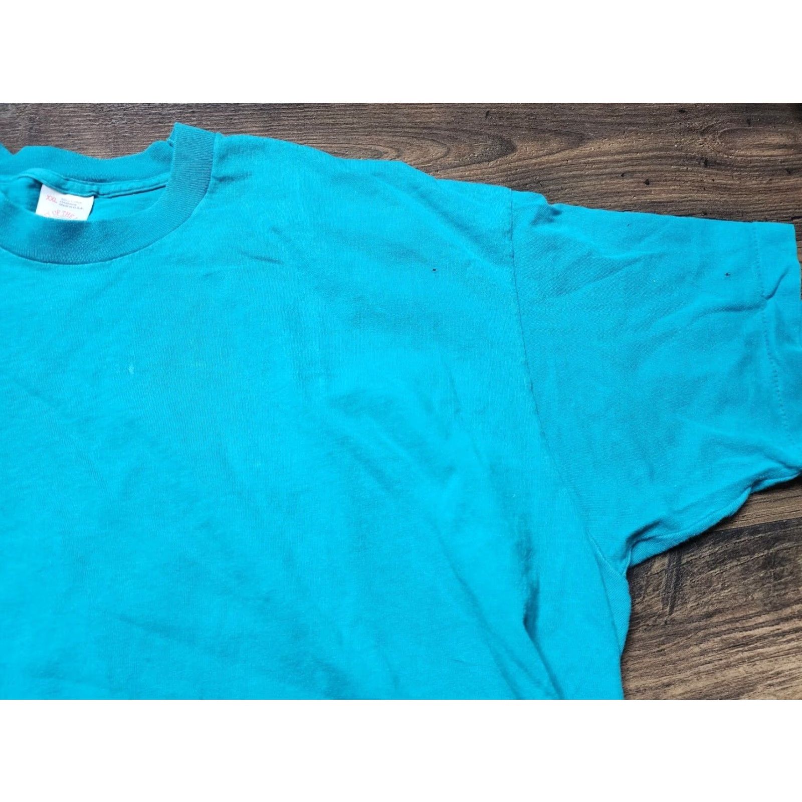 Fruit Of The Loom VINTAGE Fruit of the Loom T Shirt Mens 2XL Blue USA Single Stitch Distressed 80s 90s Retro Grunge Rockabilly Music Classic USA Shirt Mens Size US XXL / EU 58 / 5 - 5 Thumbnail
