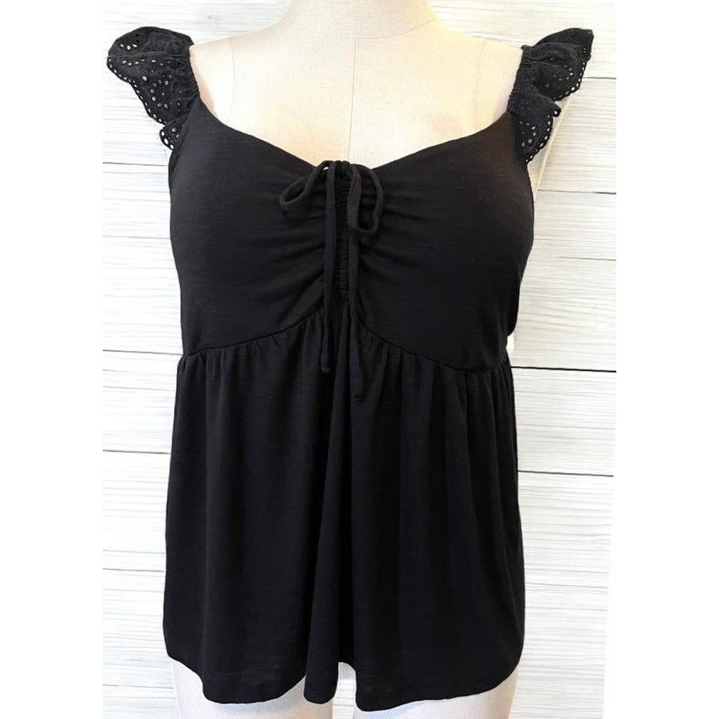Corridor Torrid Babydoll Tank Sweetheart Ruffle Eyelet Tie Front Slub Size XXL / US 16-18 / IT 52-54 - 1 Thumbnail