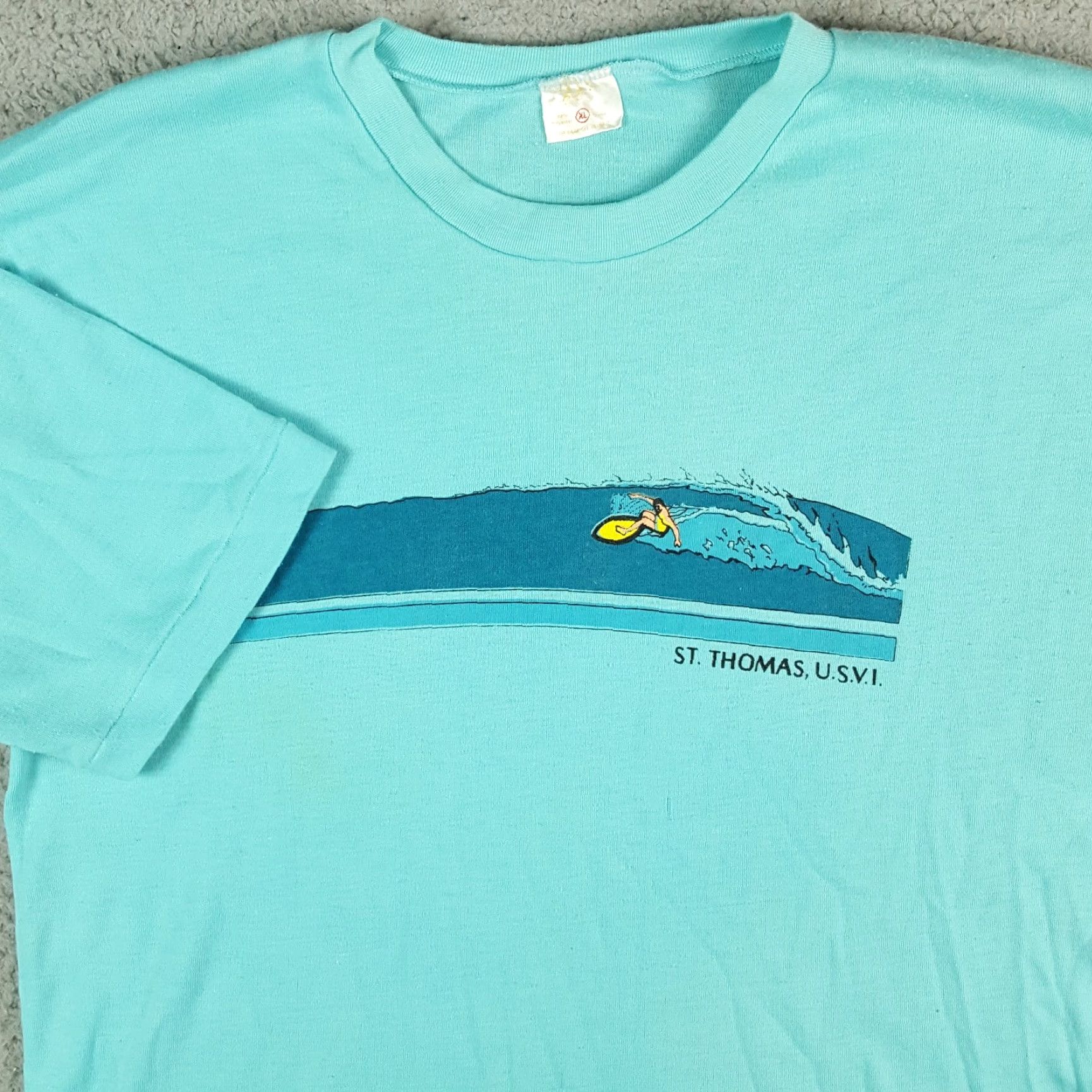 Vintage VINTAGE Vintage 80s St Thomas Surfer Wave Surf Tee Men's Size Small S Beach T Shirt Size US S / EU 44-46 / 1 - 6 Thumbnail