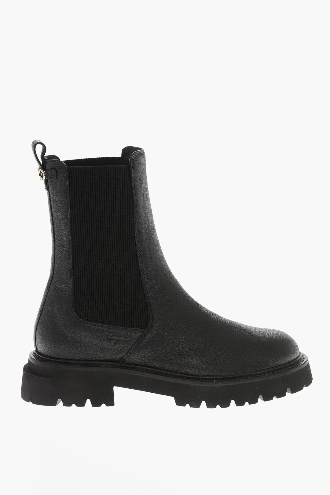 Salvatore Ferragamo og1mm0426 Hammered Leather Chelsea Ankle Boots in Black Size US 10.5 / IT 40.5 - 1 Thumbnail