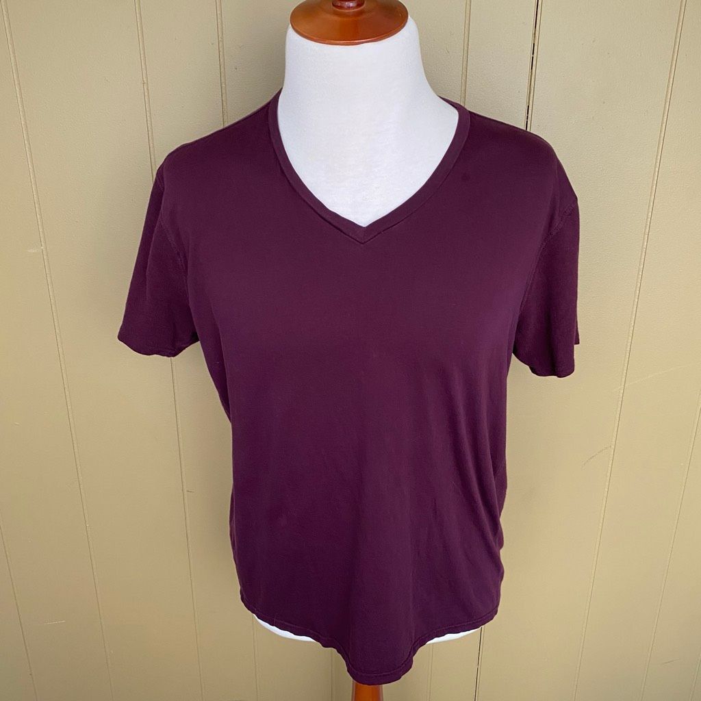 Gap Gap men XL V-neck short sleeve casual shirt burgundy Size US XL / EU 56 / 4 - 1 Thumbnail