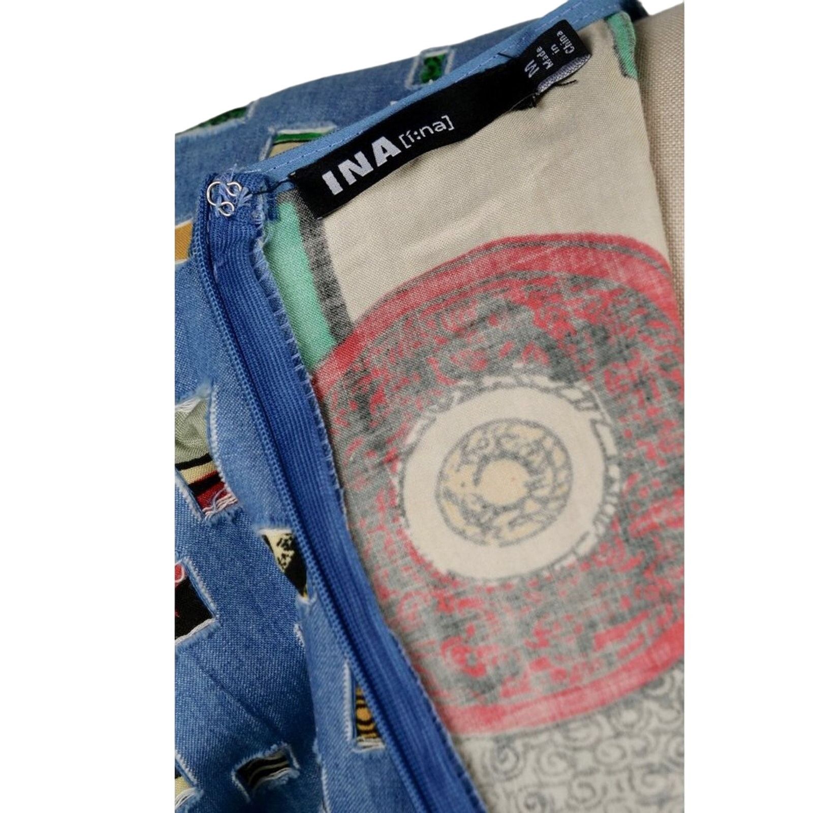 Other I:na Denim Flutter Sleeve Denim Dress COLORFUL Patchwork Size M / US 6-8 / IT 42-44 - 5 Thumbnail