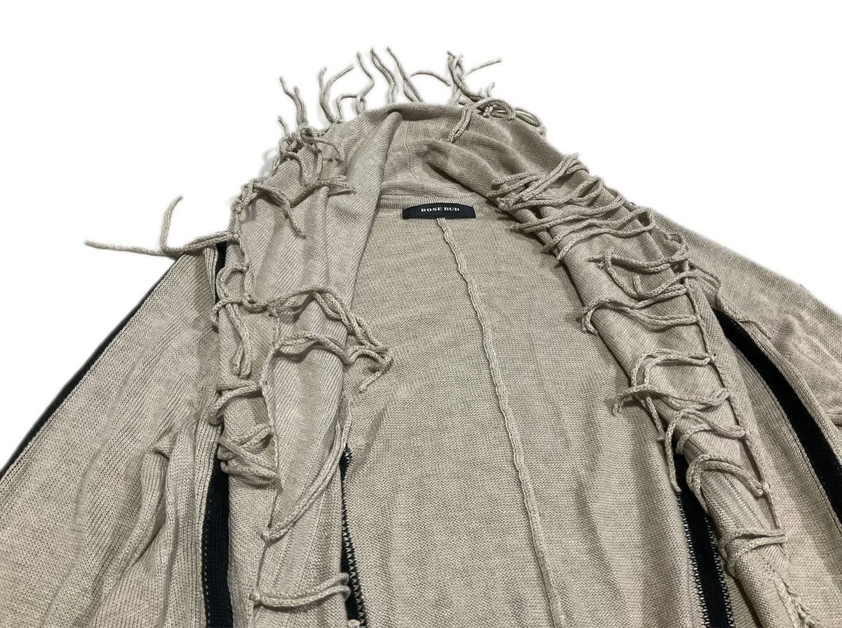 If Six Was Nine 🔥Sick Y2K Rose Bud Fringed Cape Frayed Cardigan Size US M / EU 48-50 / 2 - 3 Thumbnail