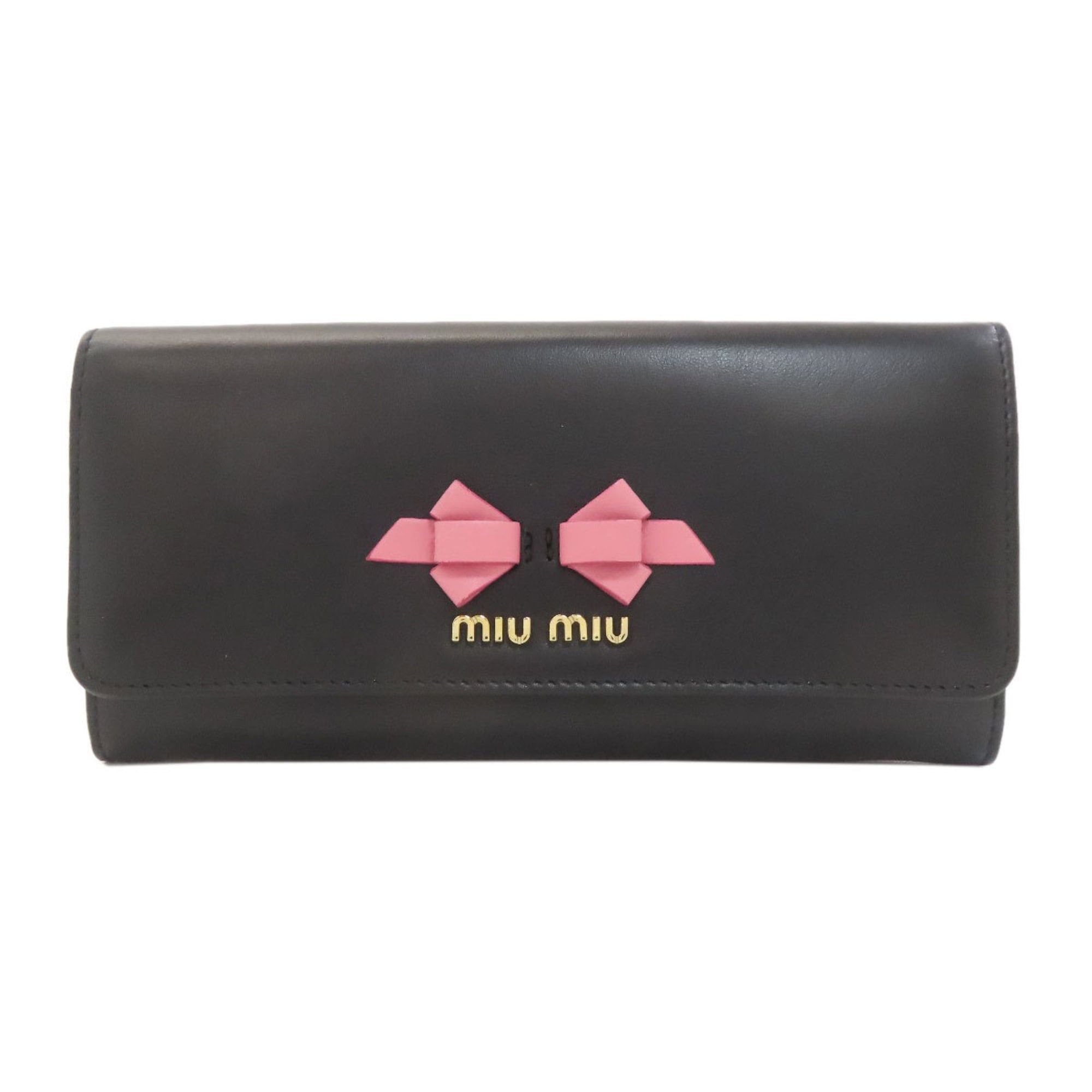 Miu Miu Miu Miu Miu Ribbon Motif Long Wallet Leather Women's MIUMIU Size ONE SIZE - 1 Thumbnail