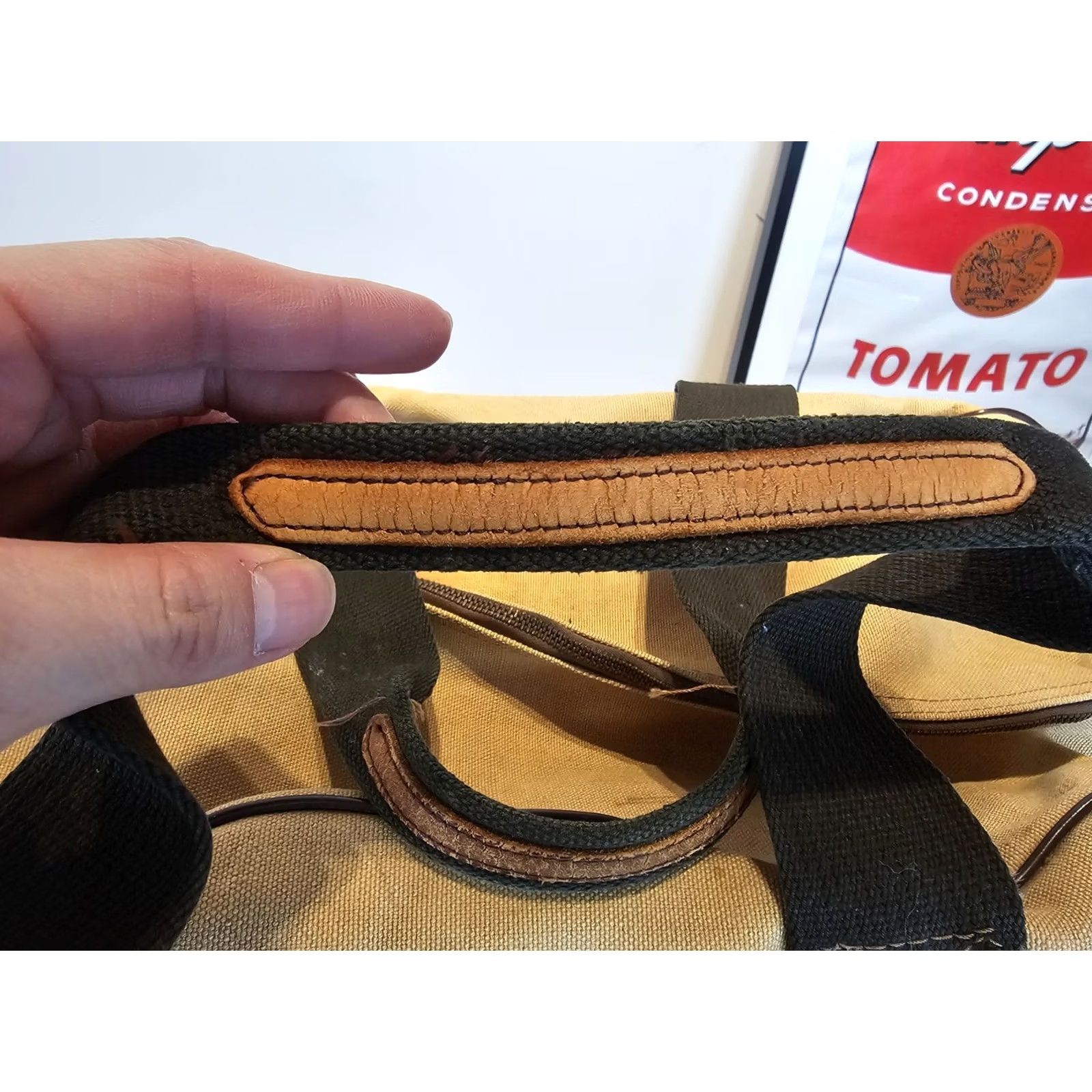 Vintage VINTAGE UNBRANDED CANVAS DUFFLE BAG SZ 24 INCH X 13 INCH X 12 INCH Duffle Men Brown Bag Size ONE SIZE - 6 Thumbnail