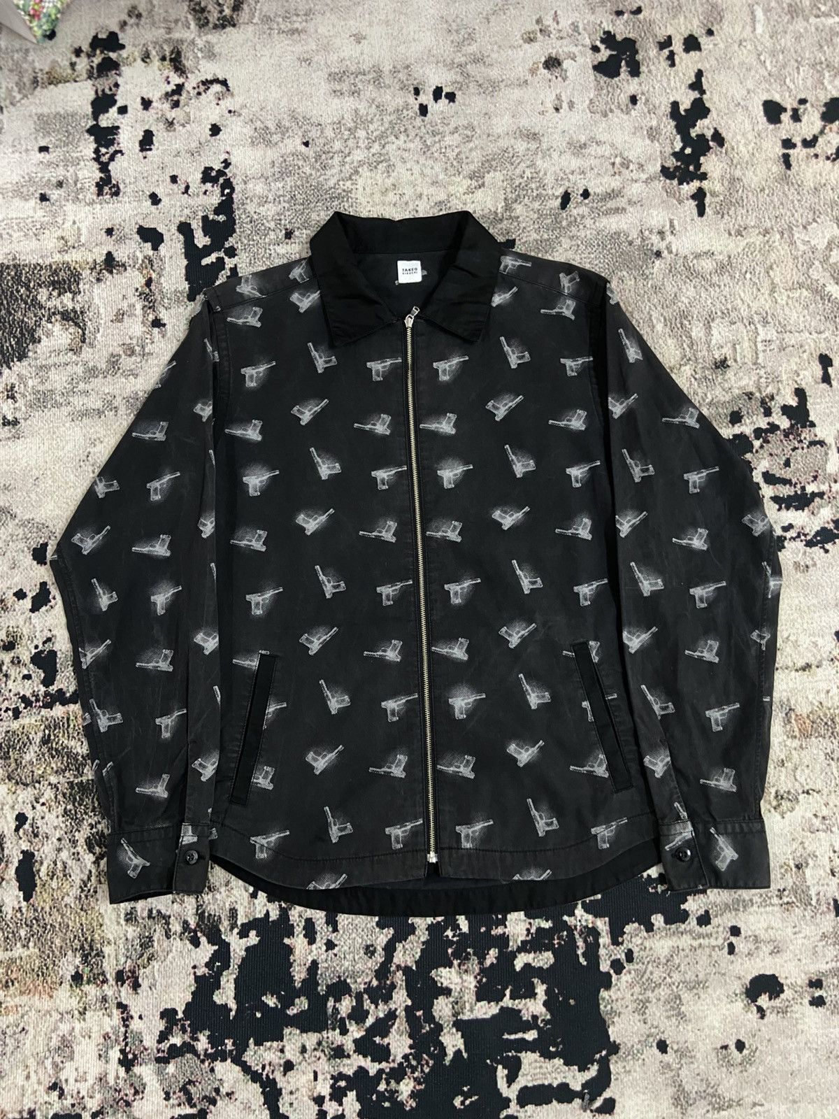 🔥2000s Takeo Kikuchi Gun Print Zip Jacket