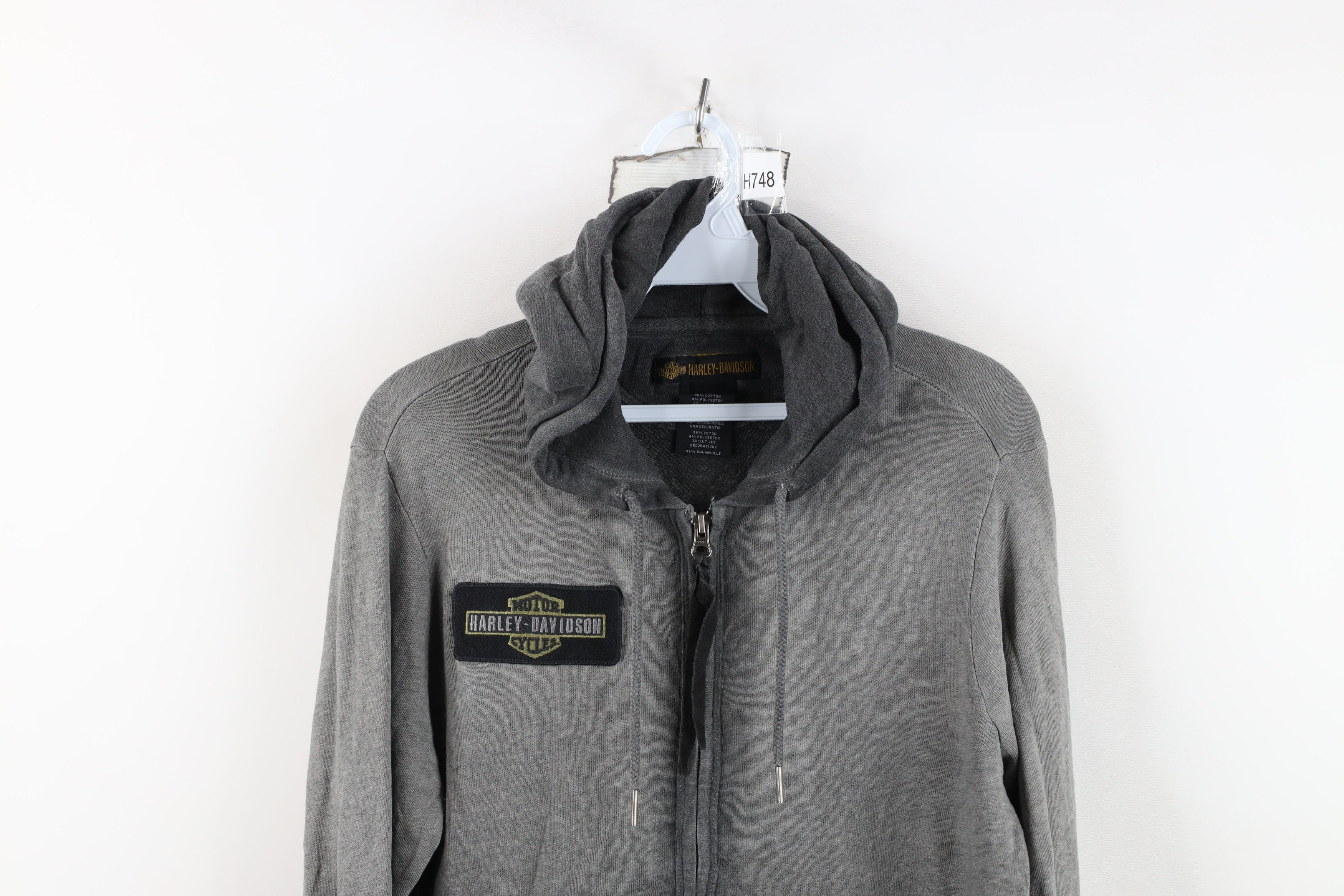 Harley Davidson Vintage Y2K Harley Davidson Stonewash Eagle Full Zip Hoodie Size M / US 6-8 / IT 42-44 - 2 Thumbnail