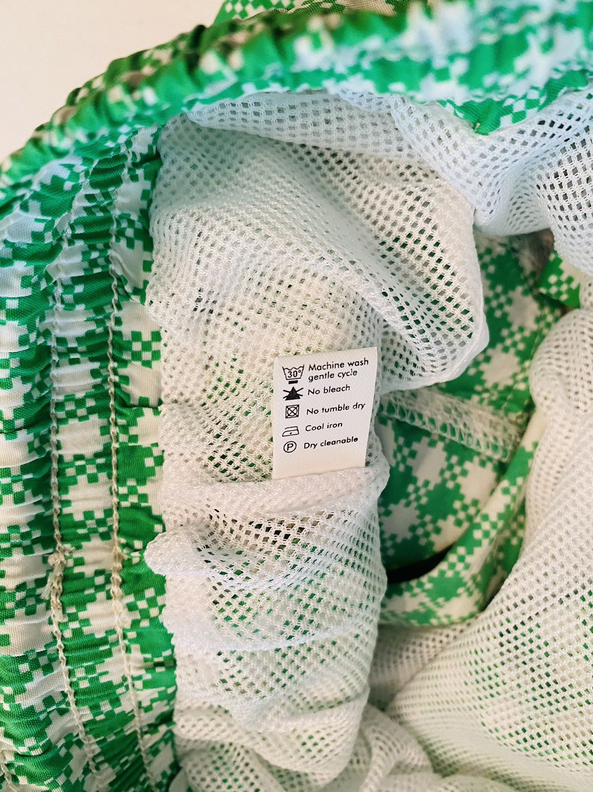 Kiton Kiton 🇮🇹 Green Gingham Check Logo Resort Swim Shorts Lg NWT Size US 36 / EU 52 - 10 Thumbnail