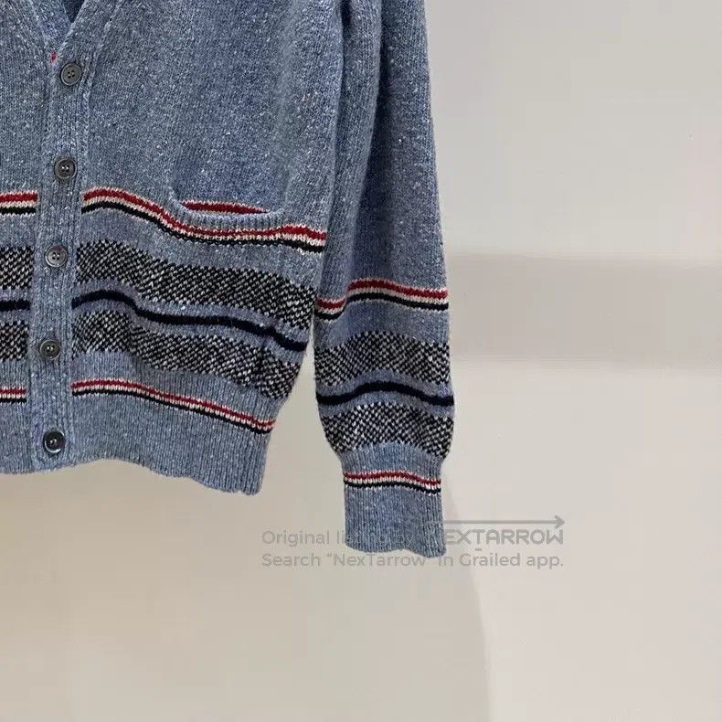 Thom Browne Thom Browne Blue-Grey Classic Logo Wool Cardigan Size US S / EU 44-46 / 1 - 3 Thumbnail