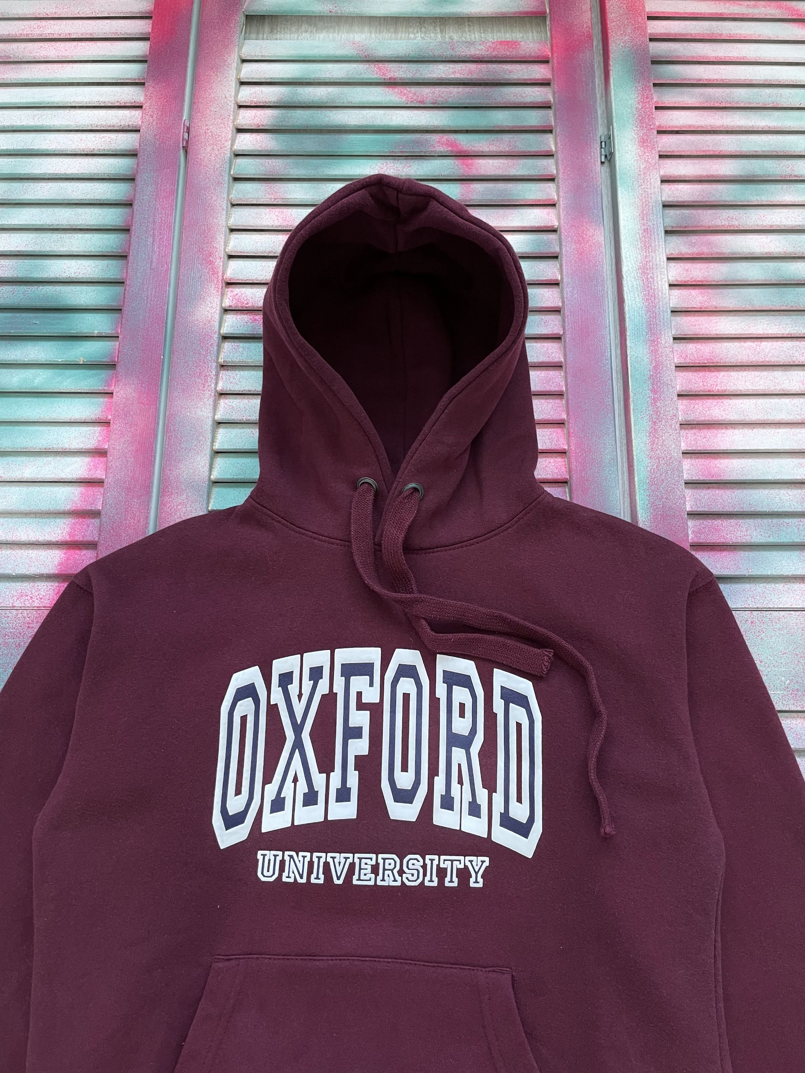Vintage Vintage 90s Cotton Ridge OXFORD University Big Logo Hoodie Size US M / EU 48-50 / 2 - 2 Thumbnail