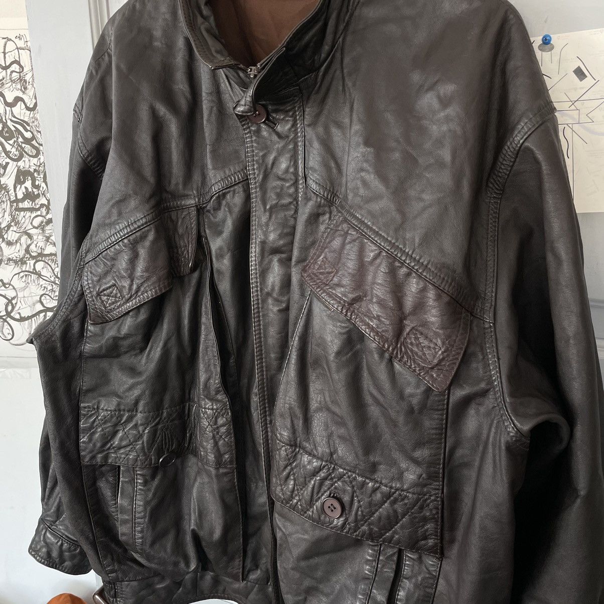 Genuine Leather × Vintage Vintage 90’s Avantgarde leather jacket y2k Size US L / EU 52-54 / 3 - 5 Thumbnail