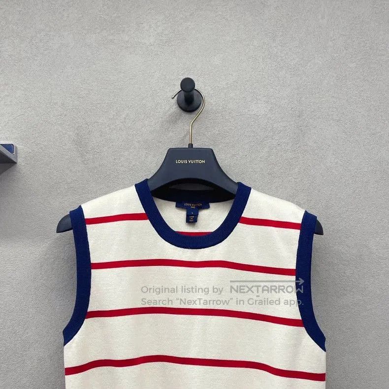 Louis Vuitton LV Navy Red Stripe Sleeveless Knit. Size US L / EU 52-54 / 3 - 5 Thumbnail