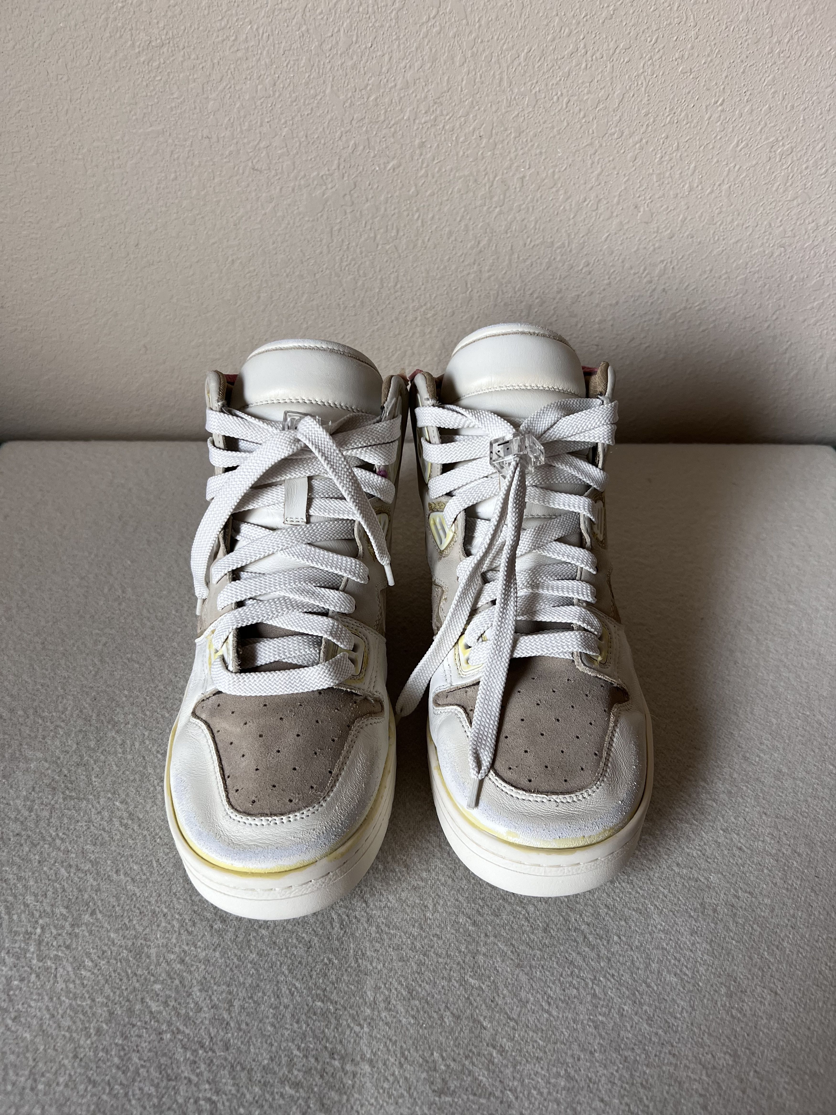 Acne Studios Acne Studios High Destroyed Leather Sneakers in White Size US 8 / EU 41 - 4 Thumbnail