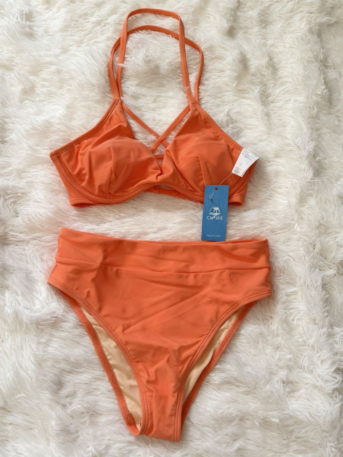 Other Women's Bikini Sets Two Piece Swimsuit High Waisted V Neck Size 28" / US 6 / IT 42 - 3 Thumbnail