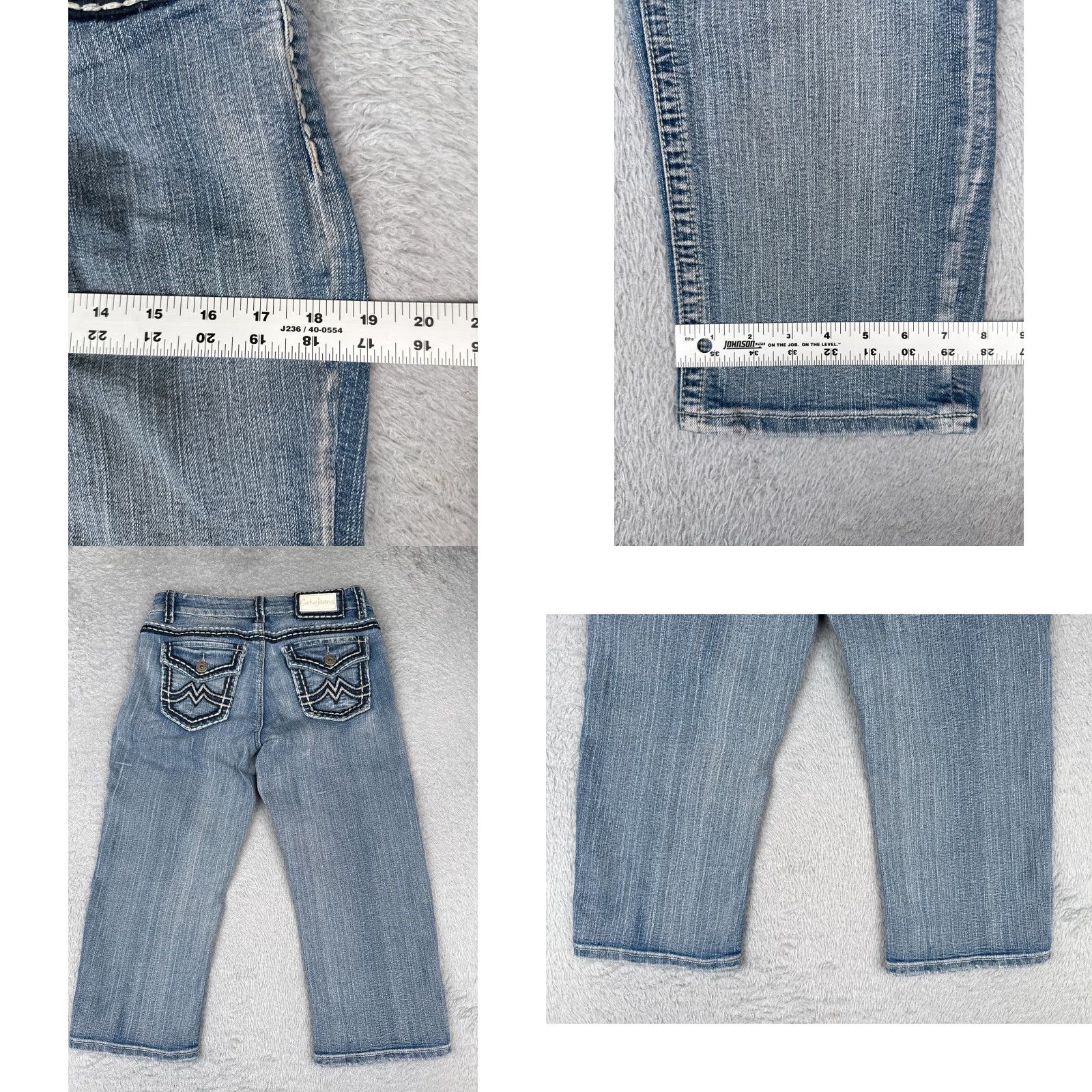 Vintage Suko Jeans Women 8 Blue Denim Crop Straight Leg Distressed 29x20 Regular 5-Pocket Design Jeans Womens Shirt? Size 30" / US 8 / IT 44 - 9 Thumbnail
