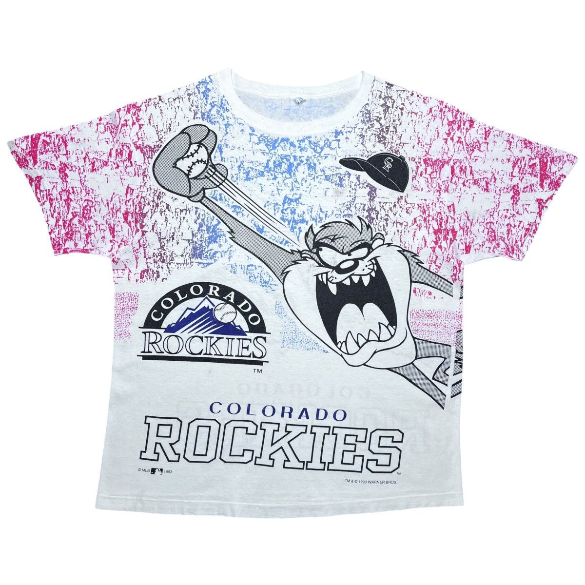 MLB 93 MLB Colorado Rockies Taz Looney Tunes All Over Print Tee Size US XL / EU 56 / 4 - 1 Thumbnail