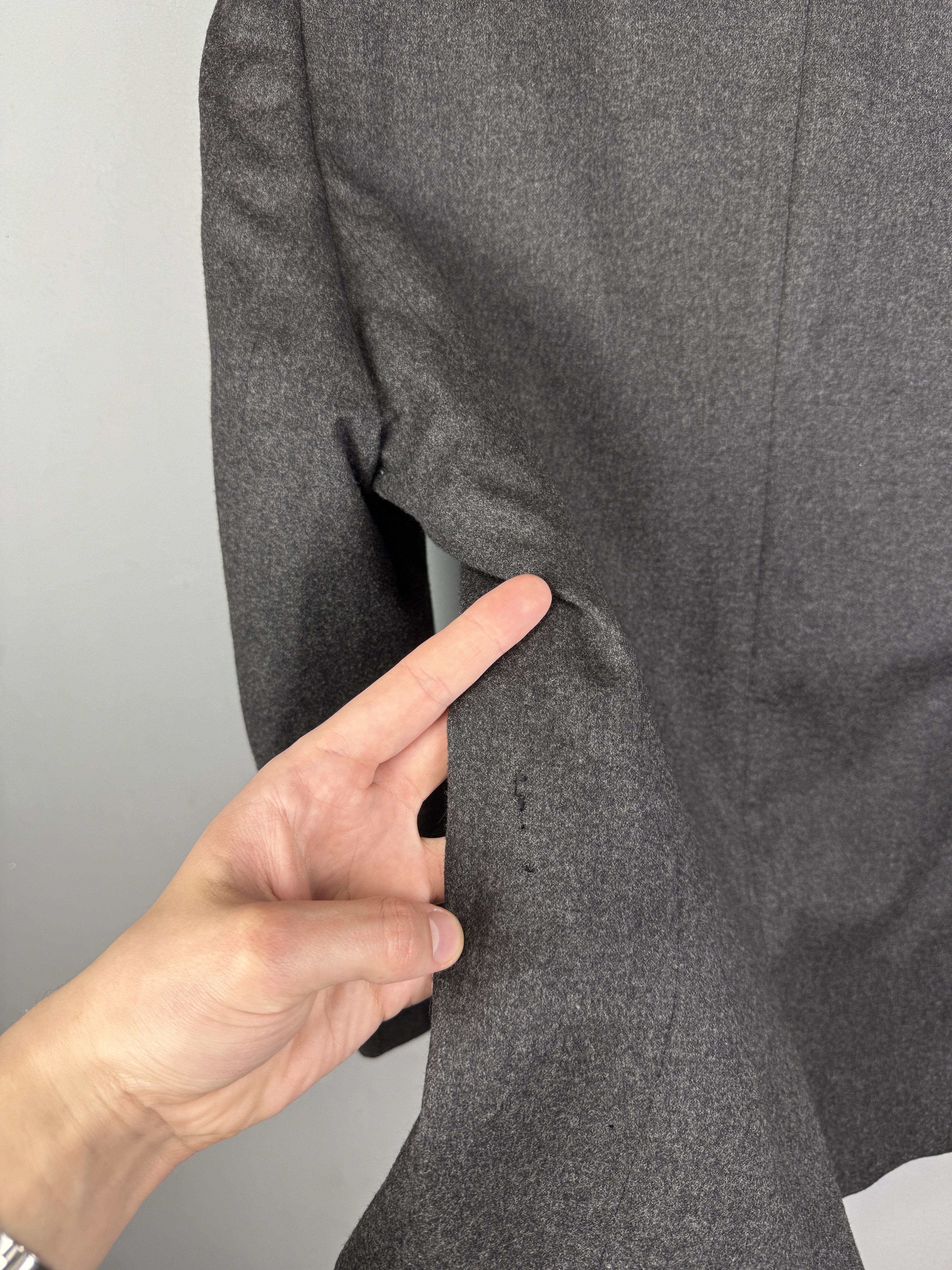 Designer Christian Feller Loro Piana Jacket Grey Pure Wool Italy Size 44R - 11 Thumbnail