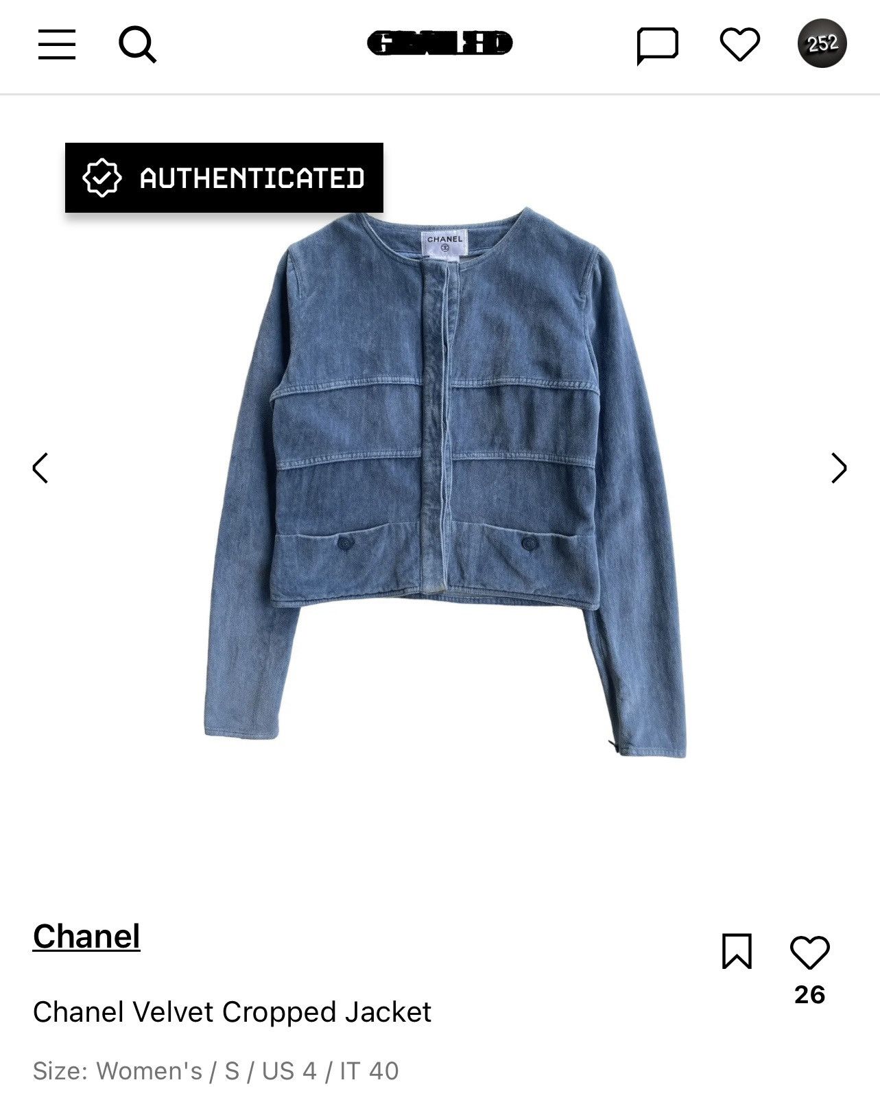 Chanel Chanel Velvet Cropped Jacket Size S / US 4 / IT 40 - 18 Thumbnail